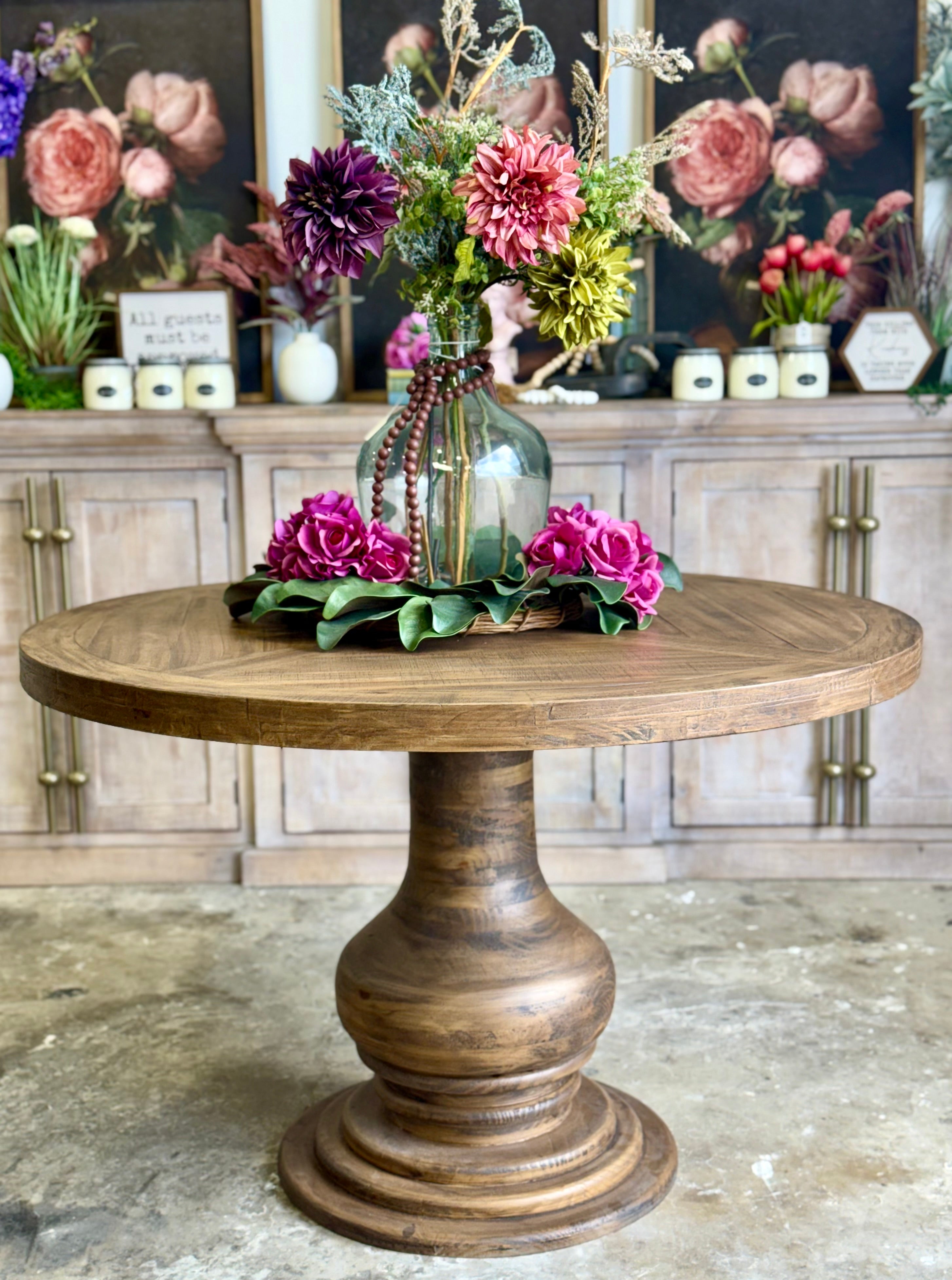 Clara 47" Round Dining Table-Timber