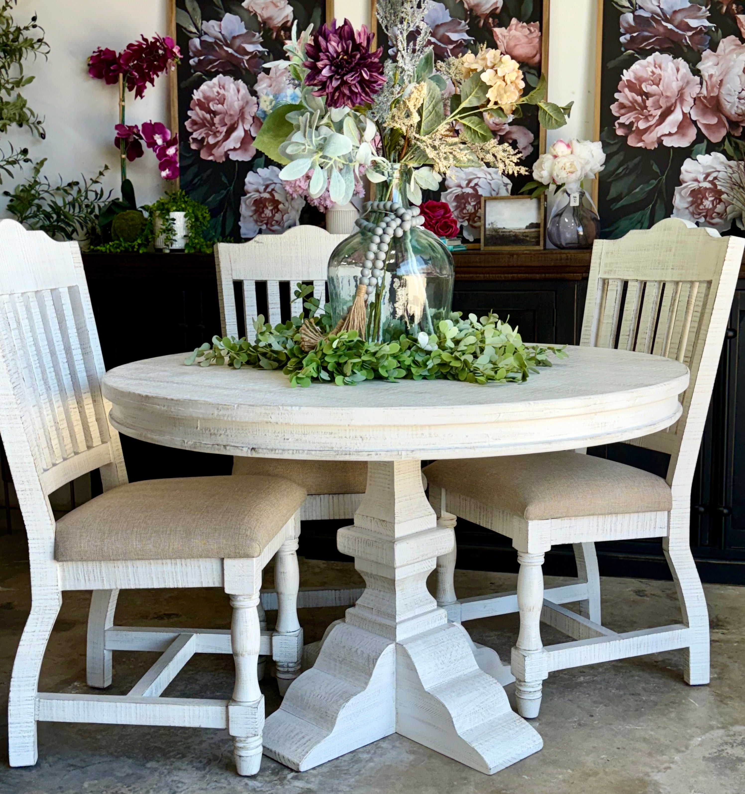 Callie 48" Round Table-White Wheat