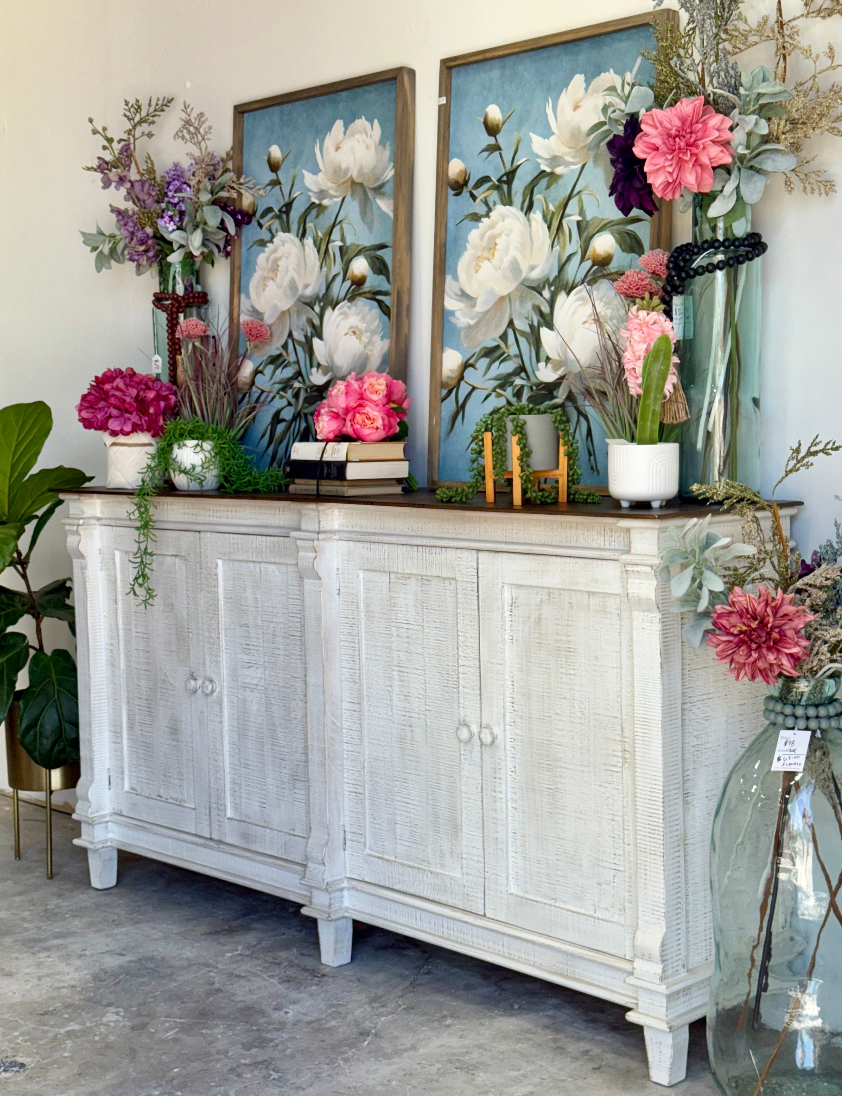 Allison 4 Door Console-White Wheat/Honeywood™