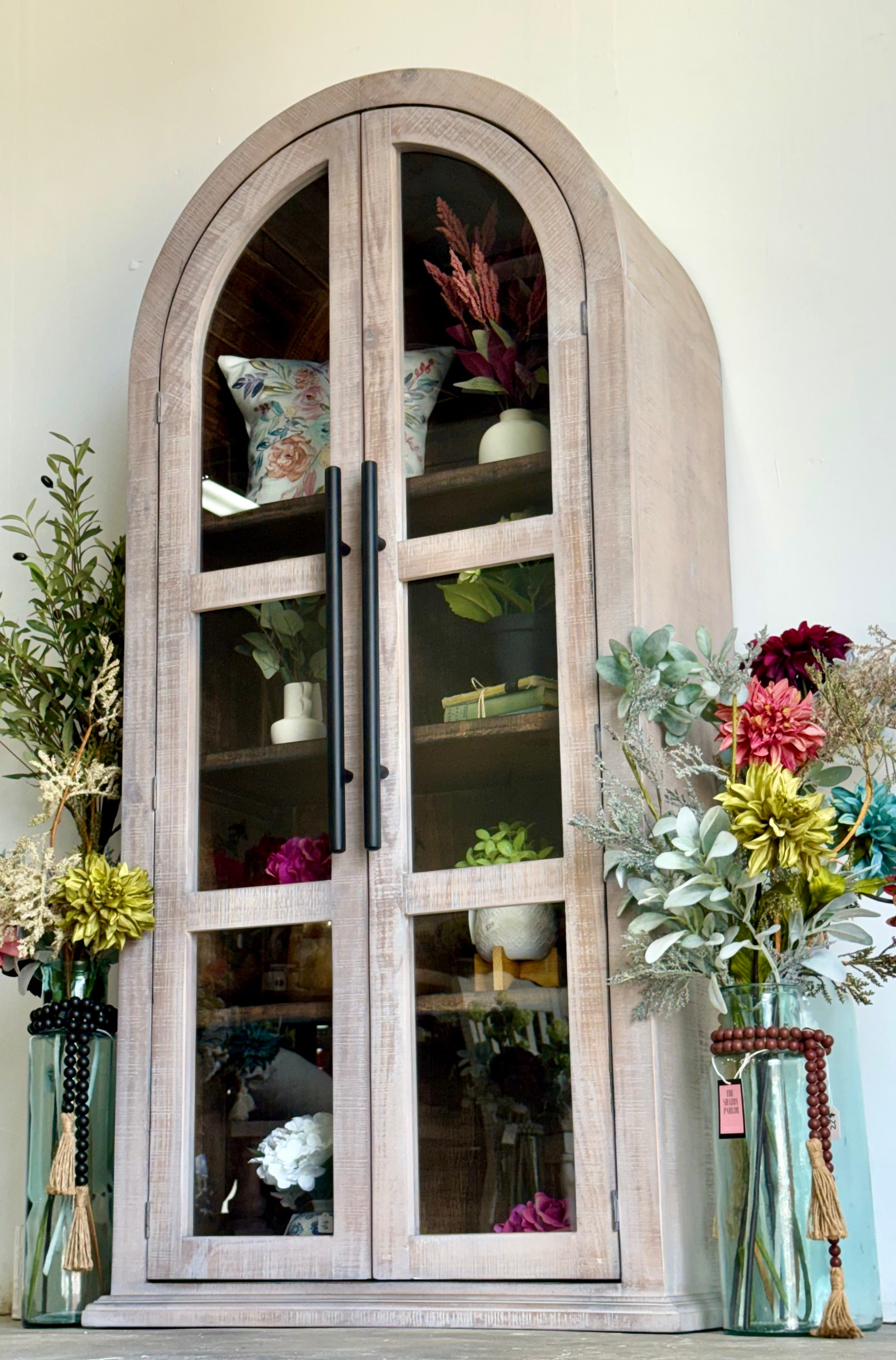 Libby Domed Vitrine- Soft Drift/Honeywood