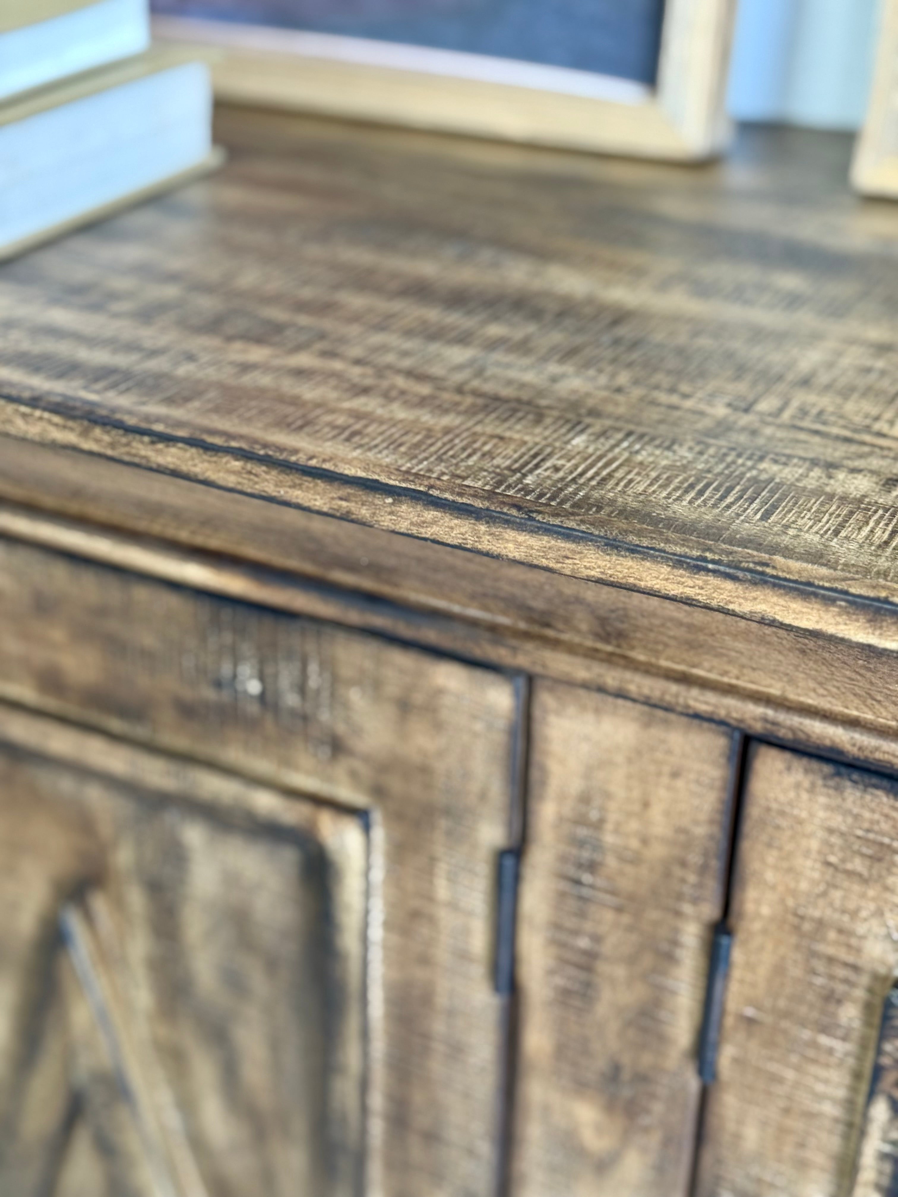 Chloe 6 Door Console-Pecan
