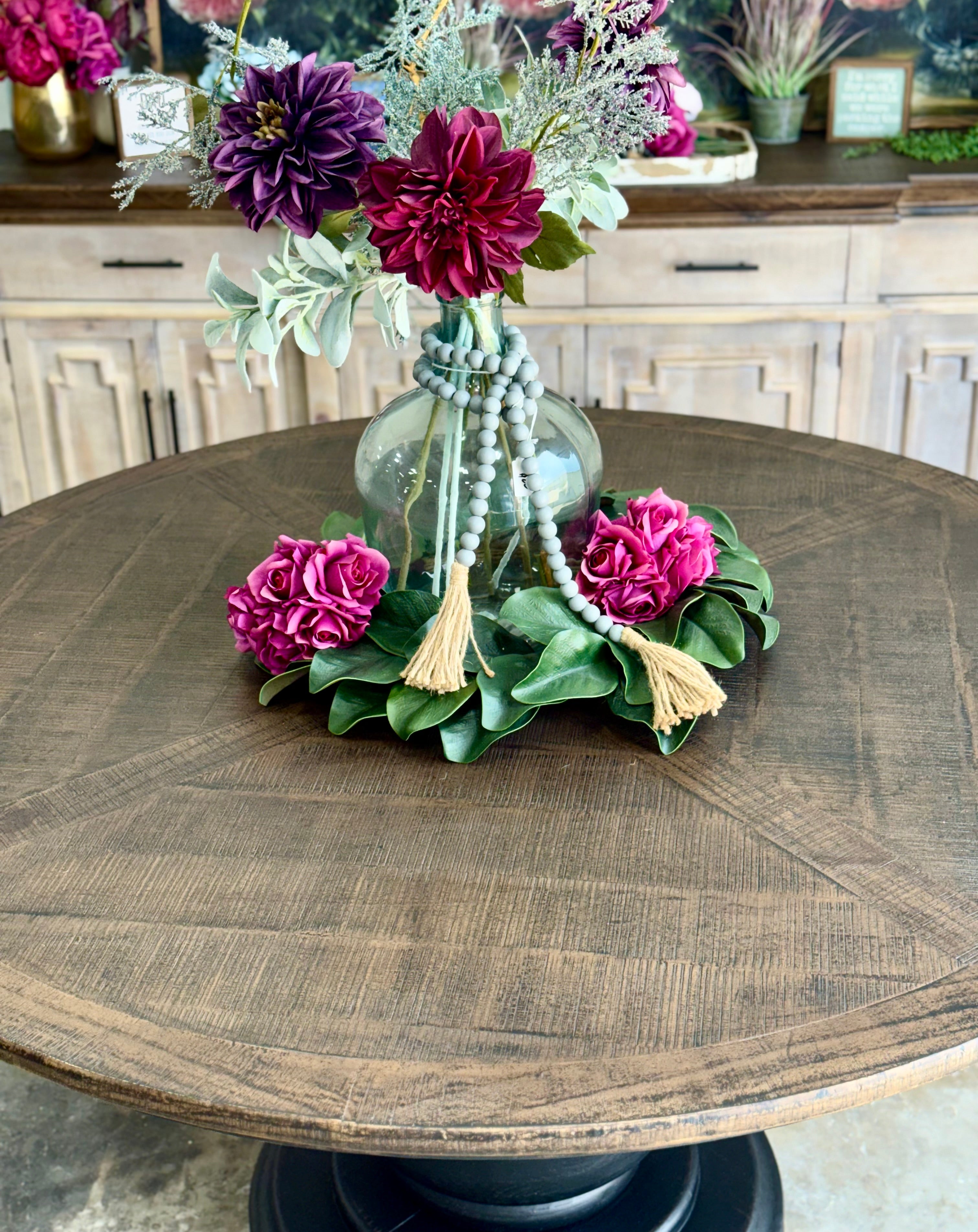 Lilly 60" Round Table - Handrubbed Black/Honeywood