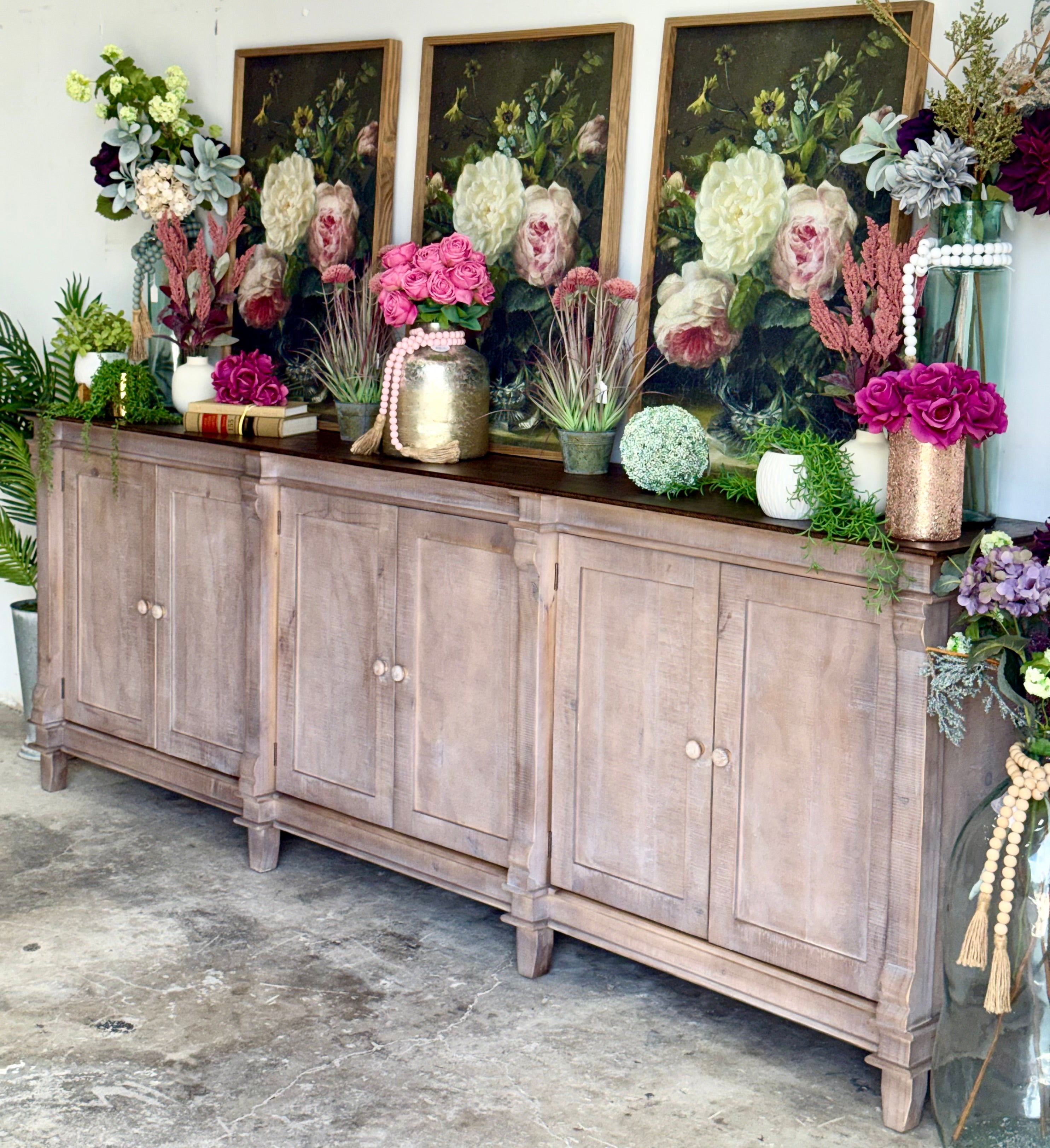 Allison 108" 6 Door Console-Soft Drift/Honeywood™