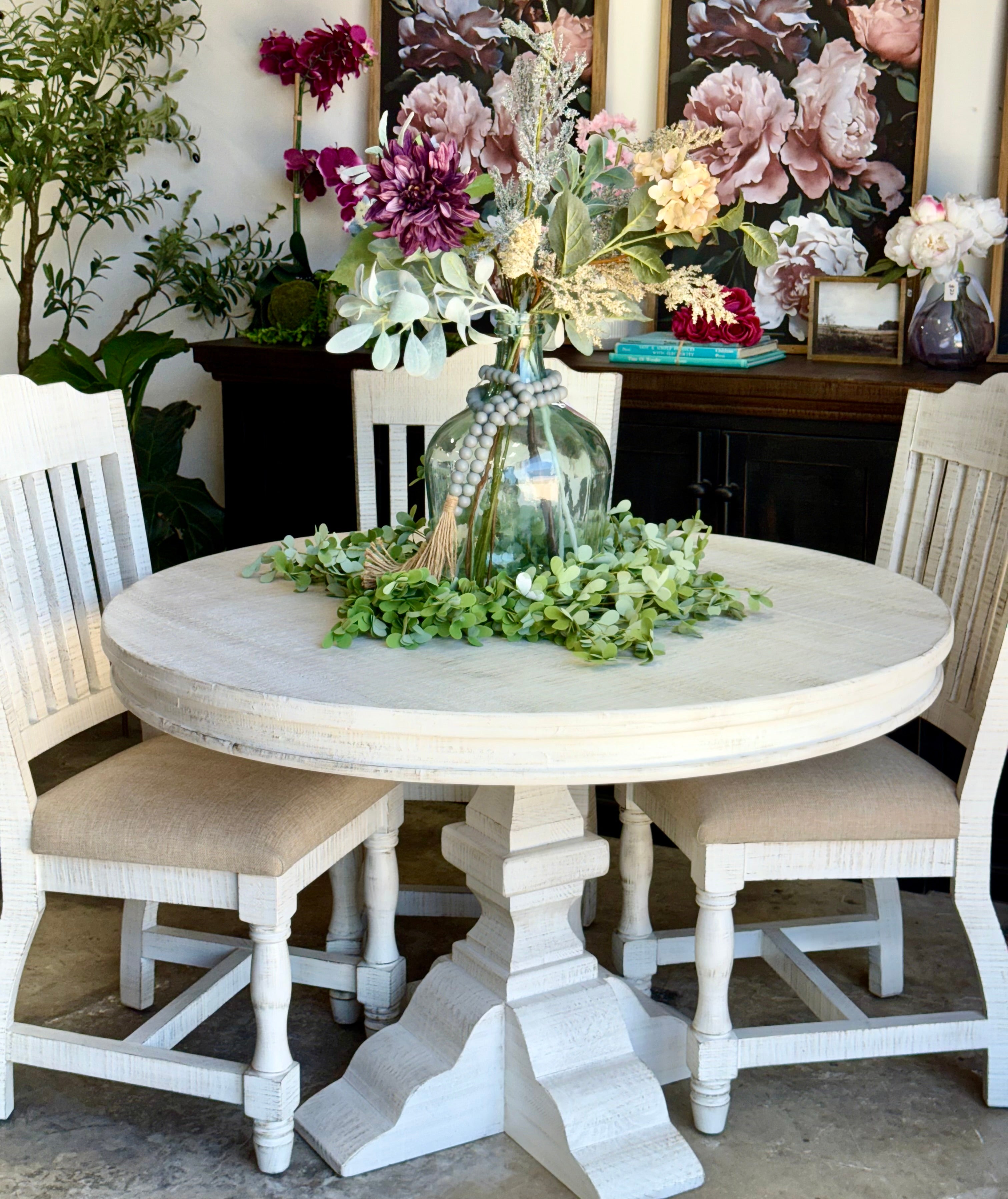 Callie 48" Round Table-White Wheat