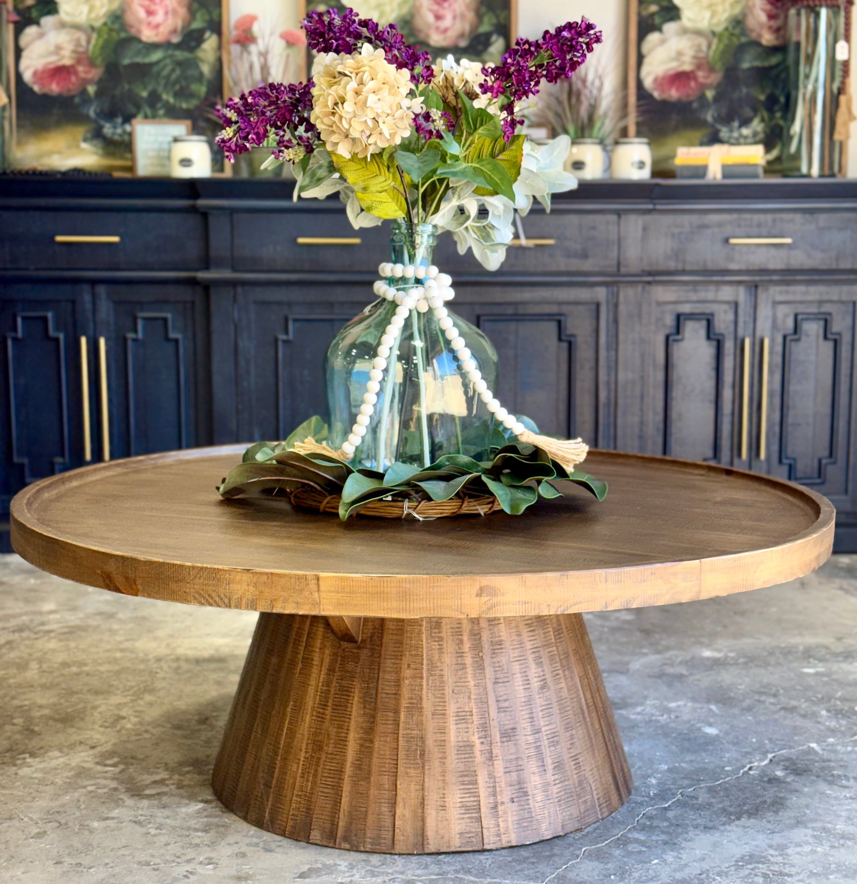 Kennedy 48" Round Coffee Table-Timber