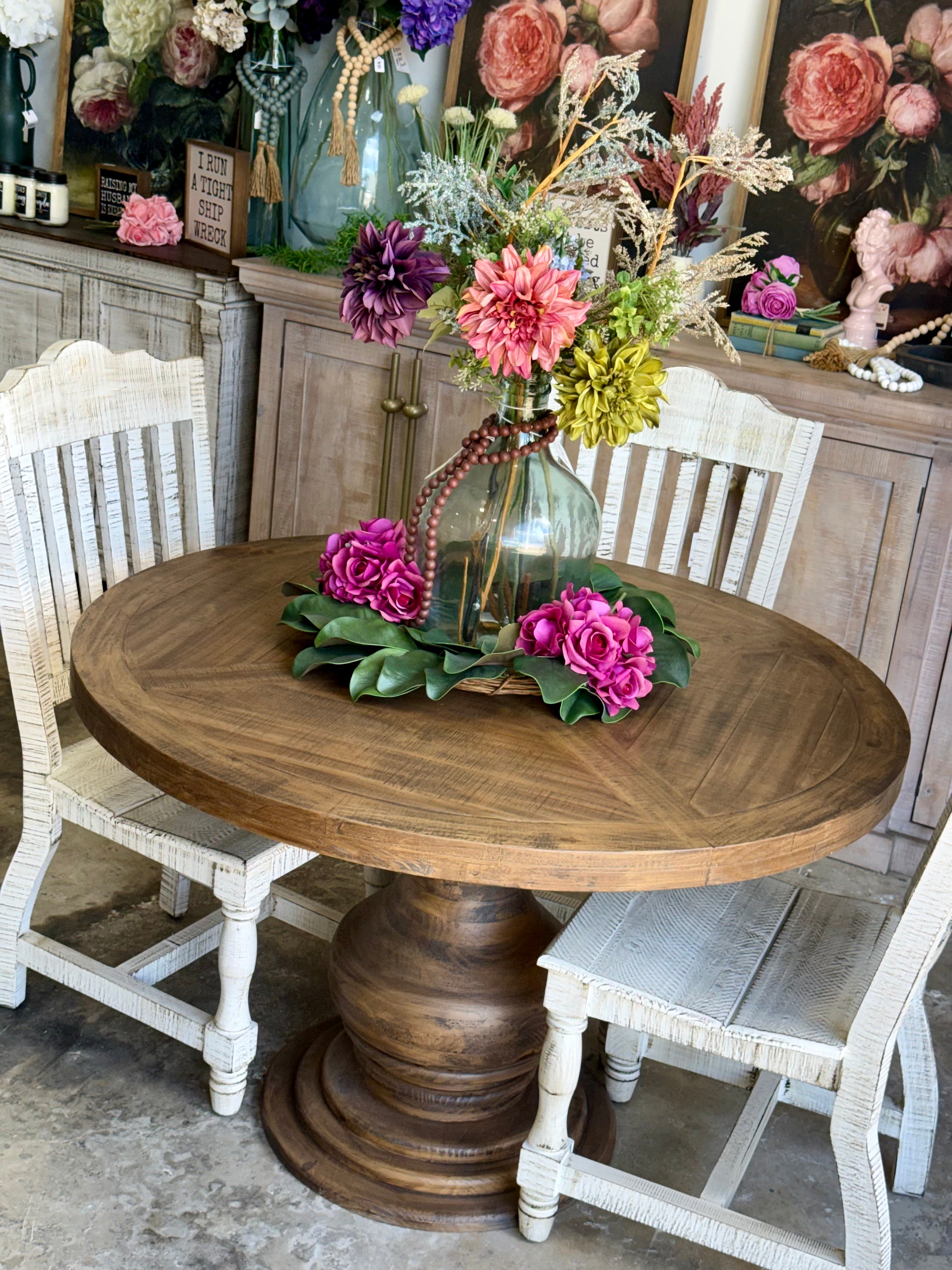 Clara 47" Round Dining Table-Timber