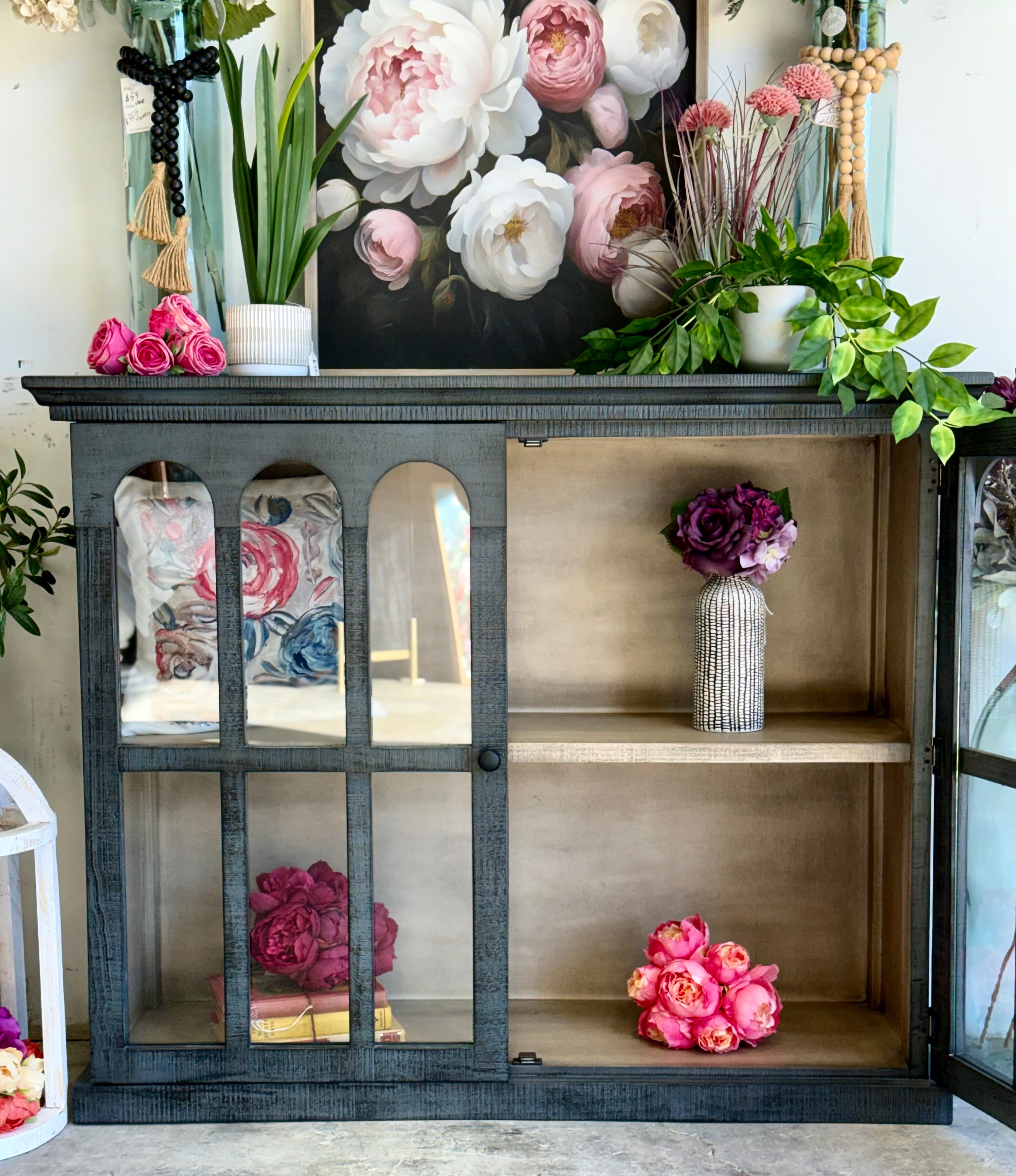 Gia 2 Door Console-Blue Dusk/Cappuccino