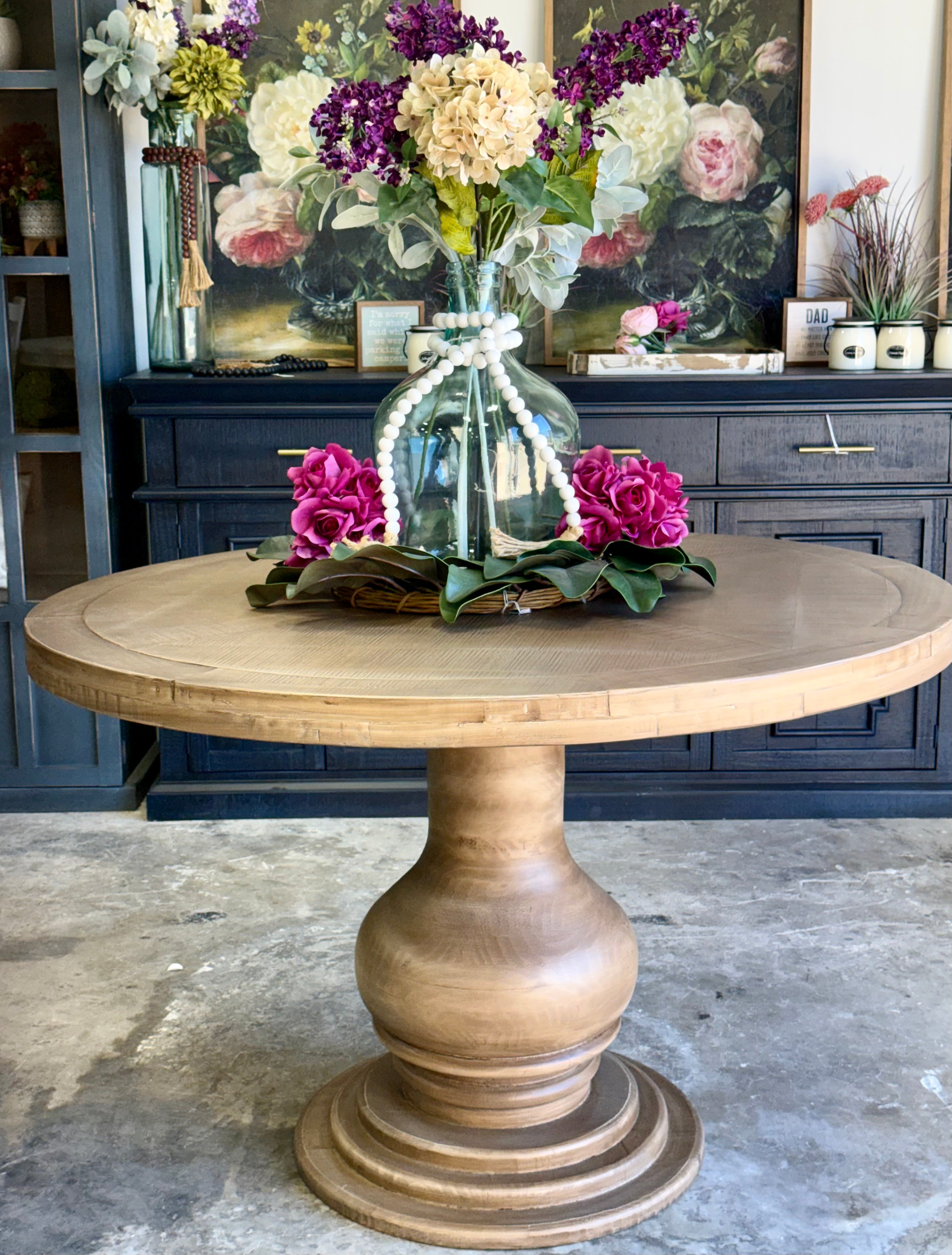 Clara 47" Round Dining Table-Cappuccino