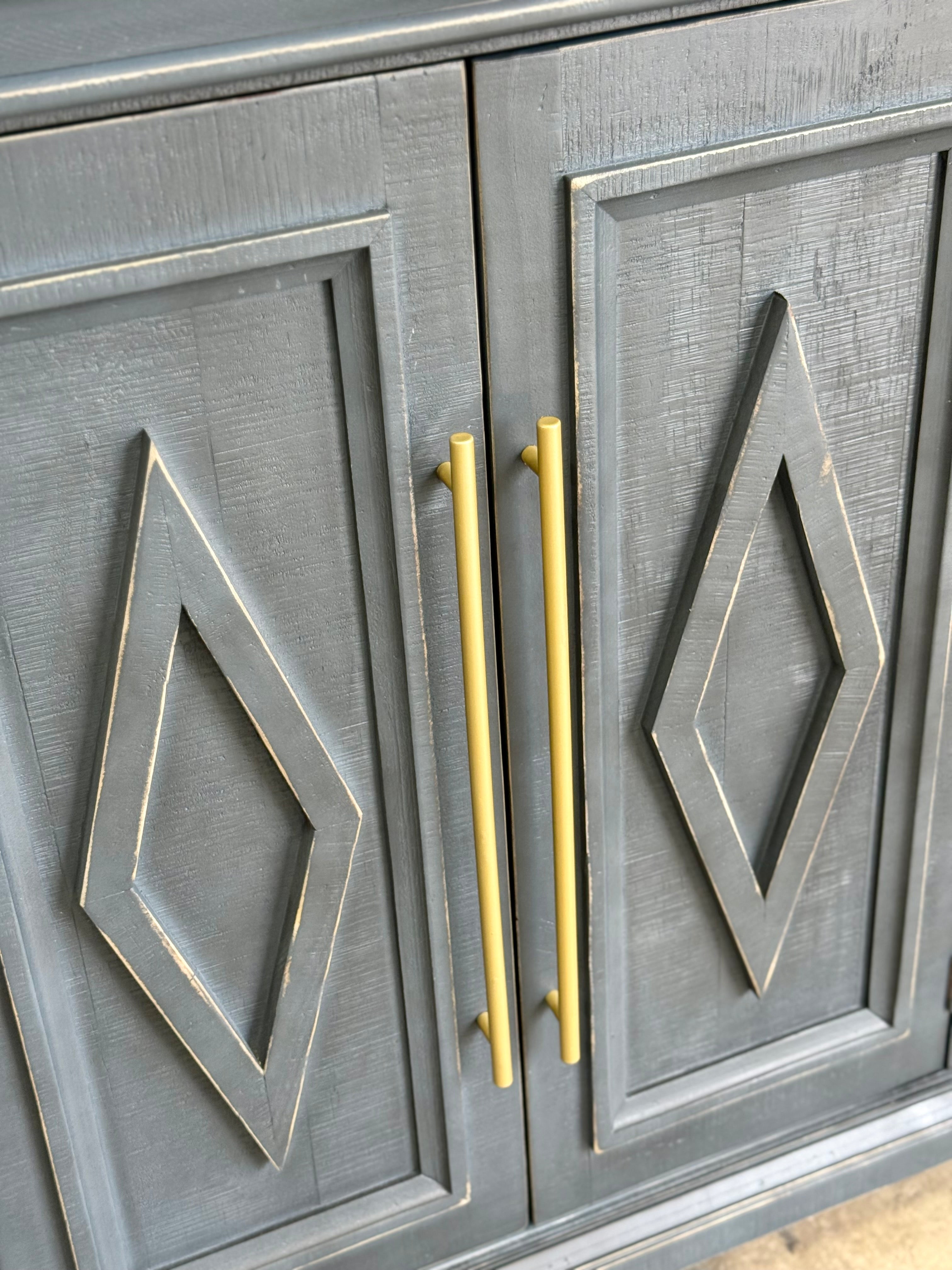 Chloe 6 Door Console-Blue Haze™/Gold