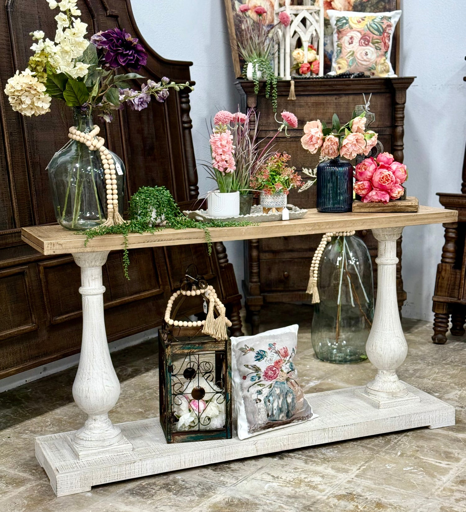 Amber Entryway/Sofa table-White Wheat/Sandstone