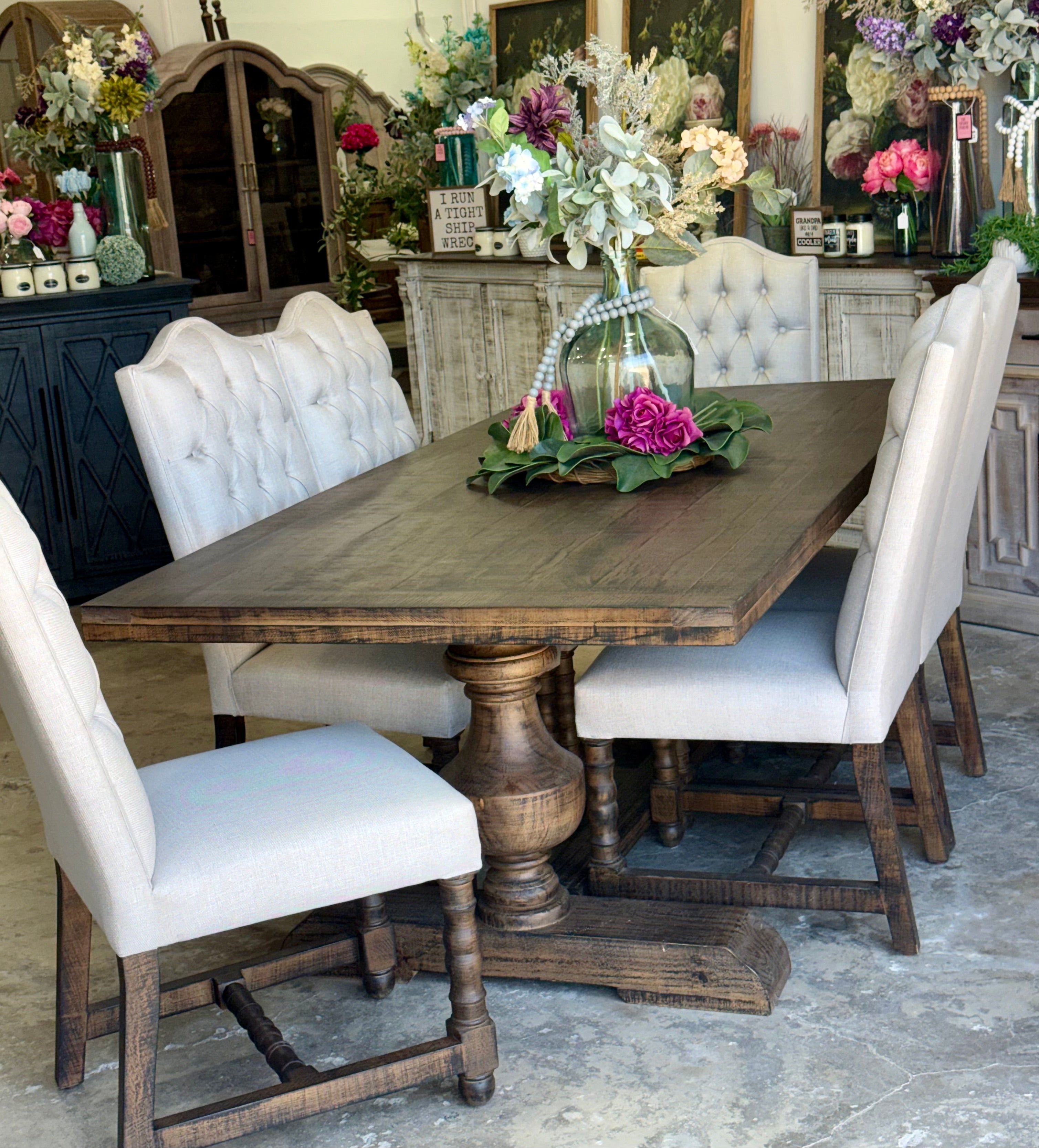 Hannah 7 Foot Dining Table Set With Chairs-Honeywood™