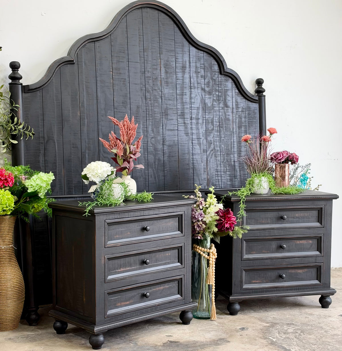 Adele Nightstand-Handrubbed Black