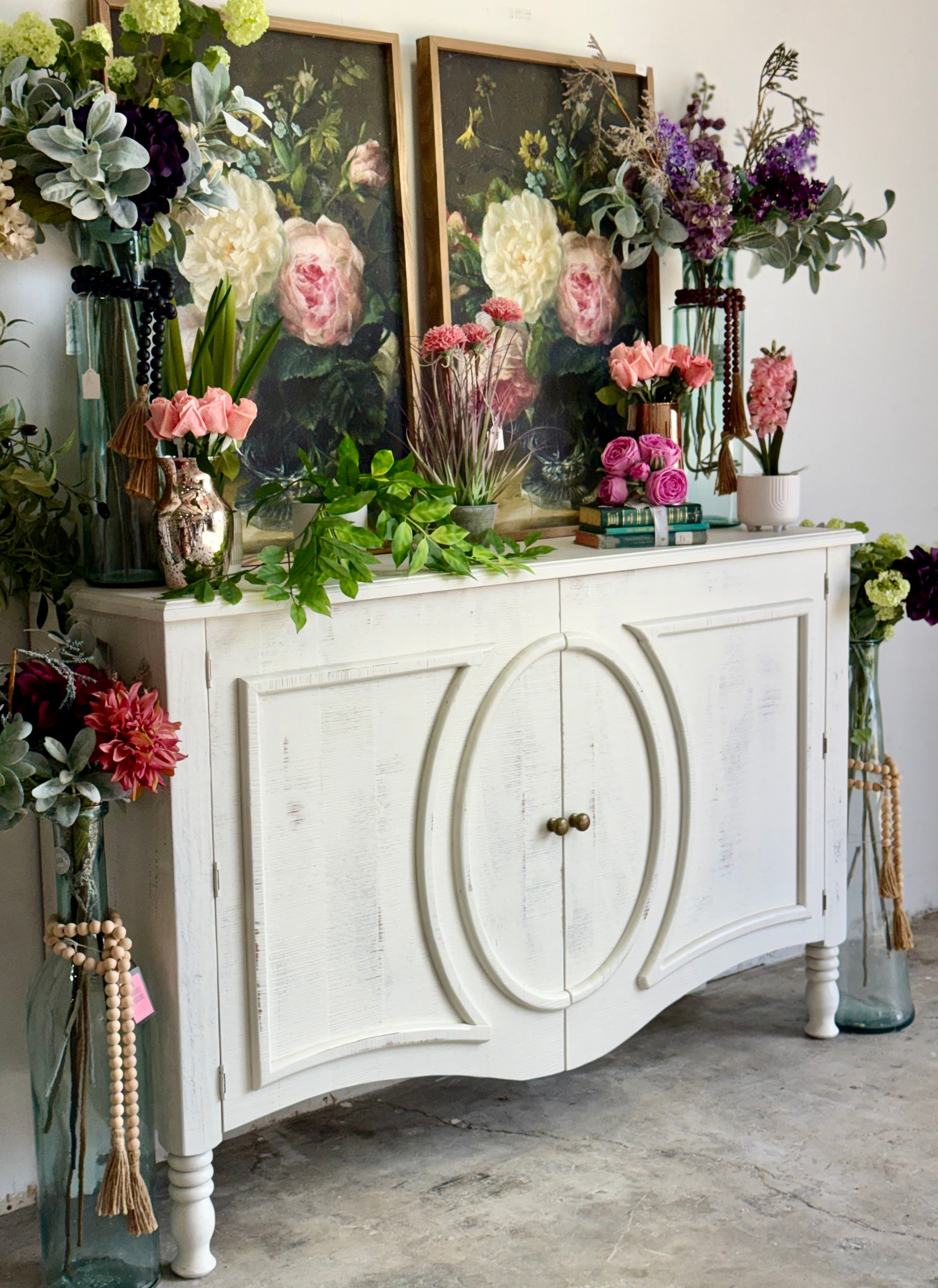 Natty Console- Frosted Linen