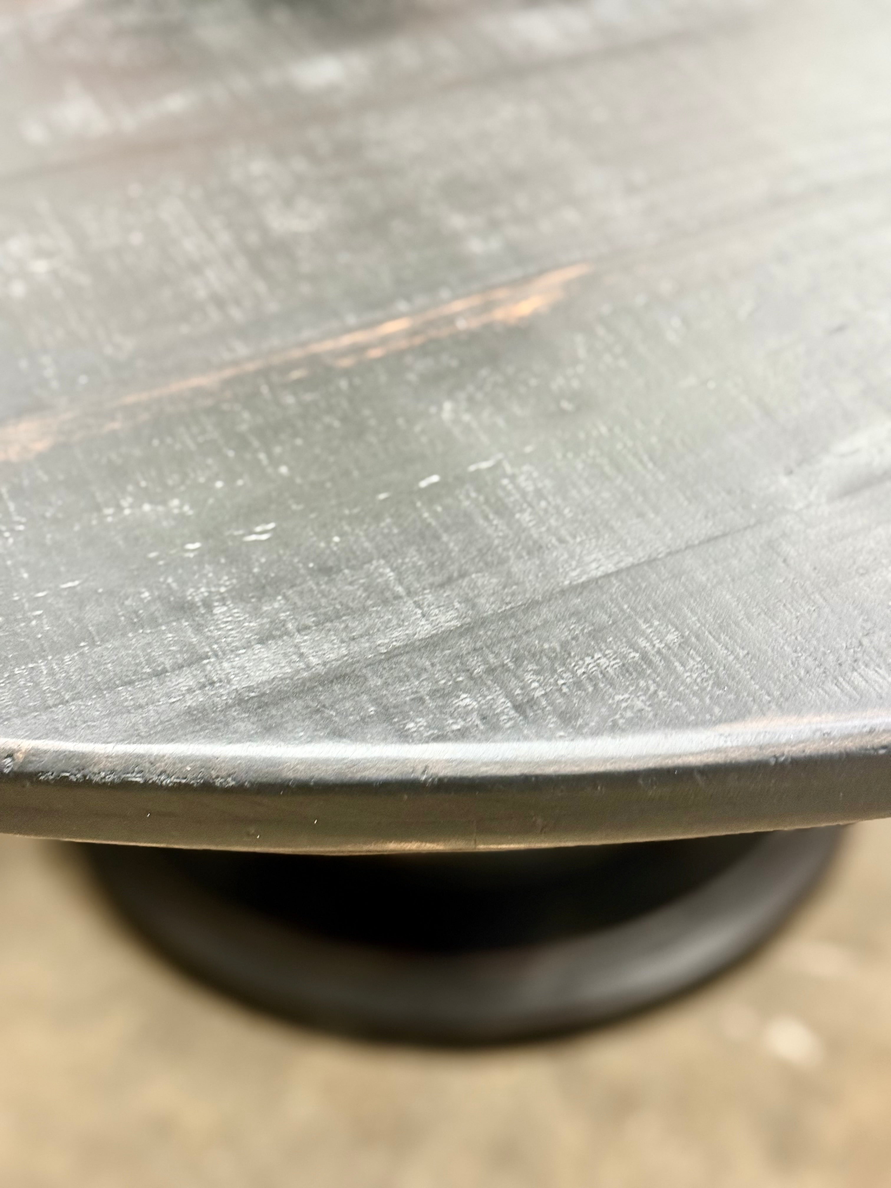 Lilly 60" Round Table - Handrubbed Black