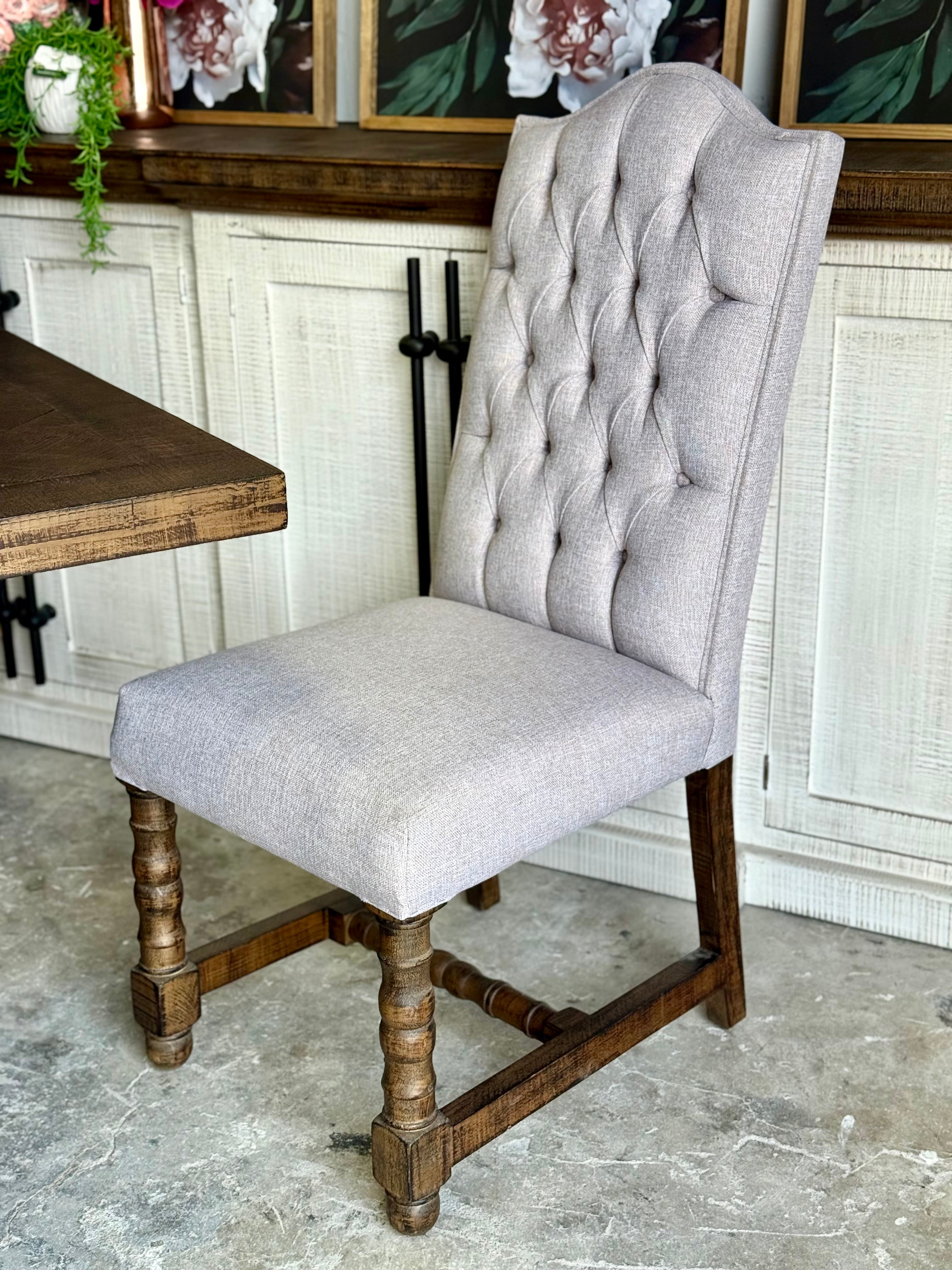 Myla 8 Foot Rounded Pedestal Table Set With 6 Upholstered chairs-Honeywood™