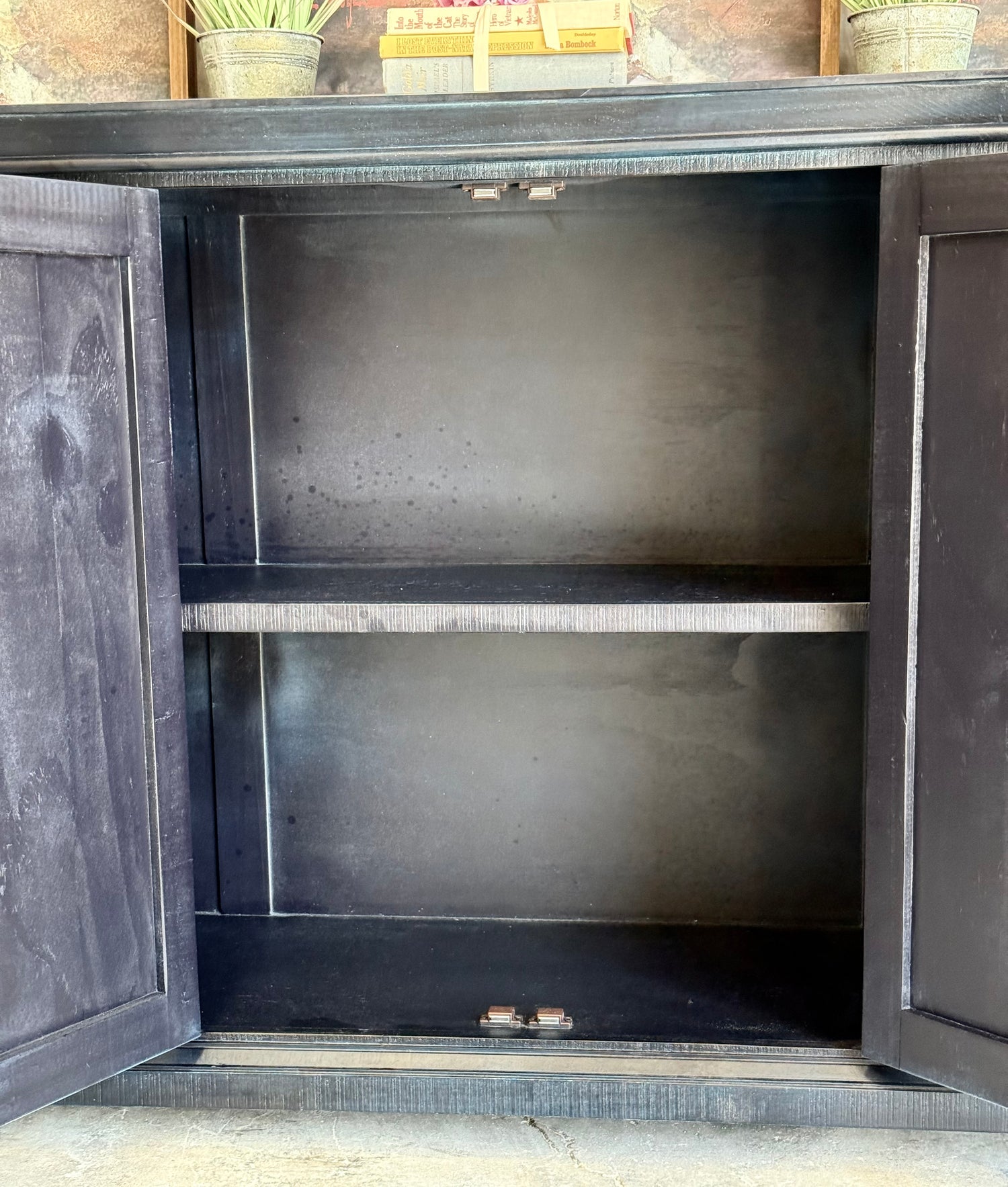 Chloe 6 Door Console-Deep Blue/Gold