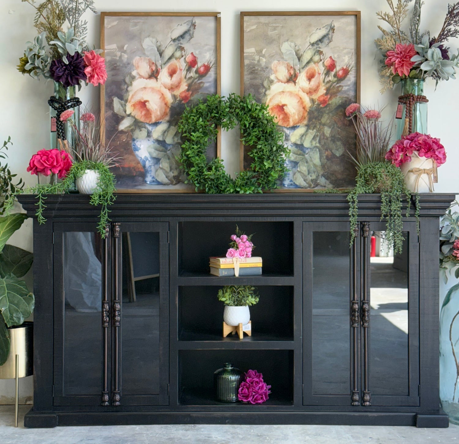 BLAKELY 4 Door Console-Handrubbed Black