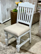 Mila Dining Chairs-White/Wheat Upholstery