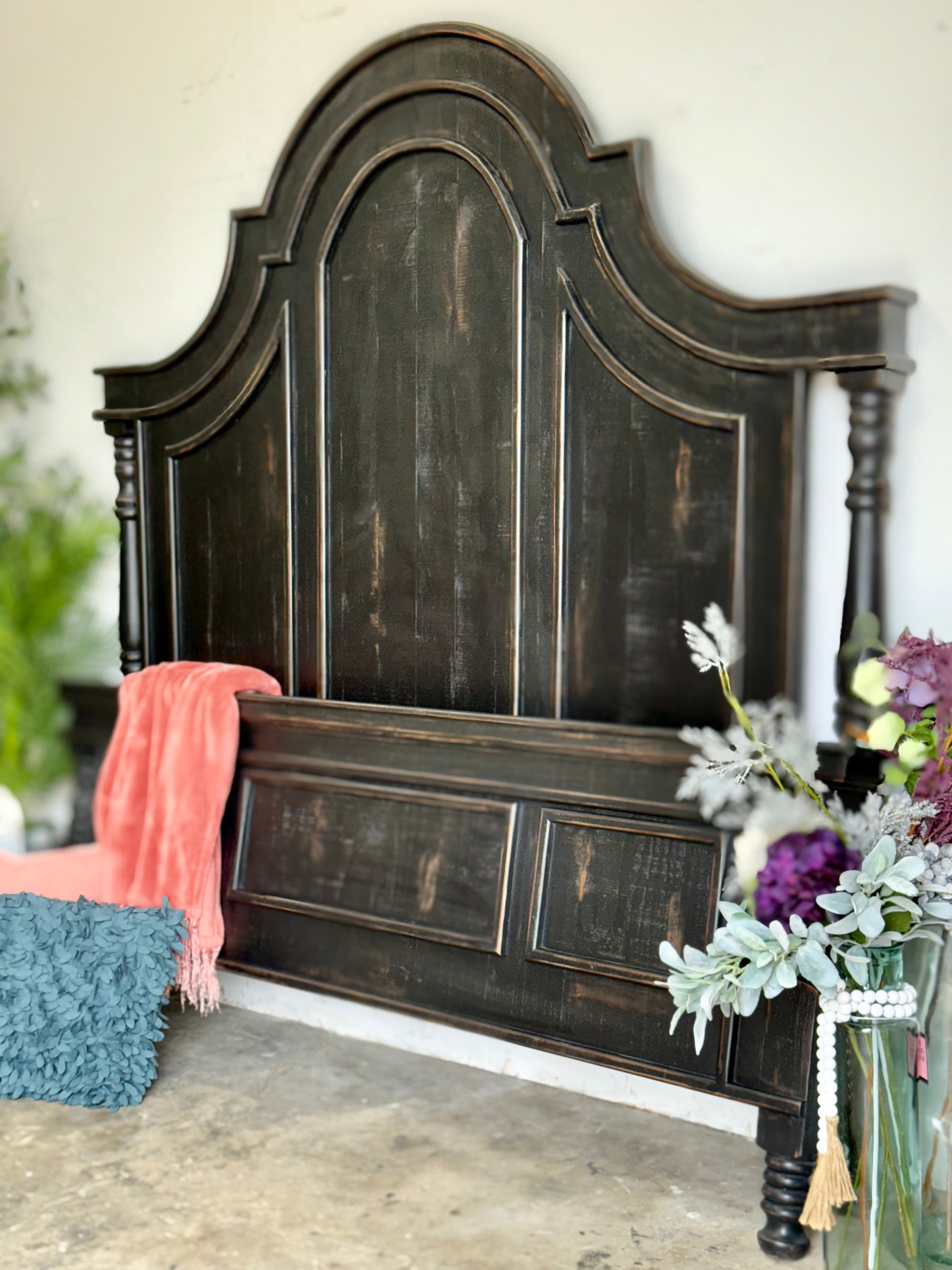 Madison King Bed-Handrubbed Black