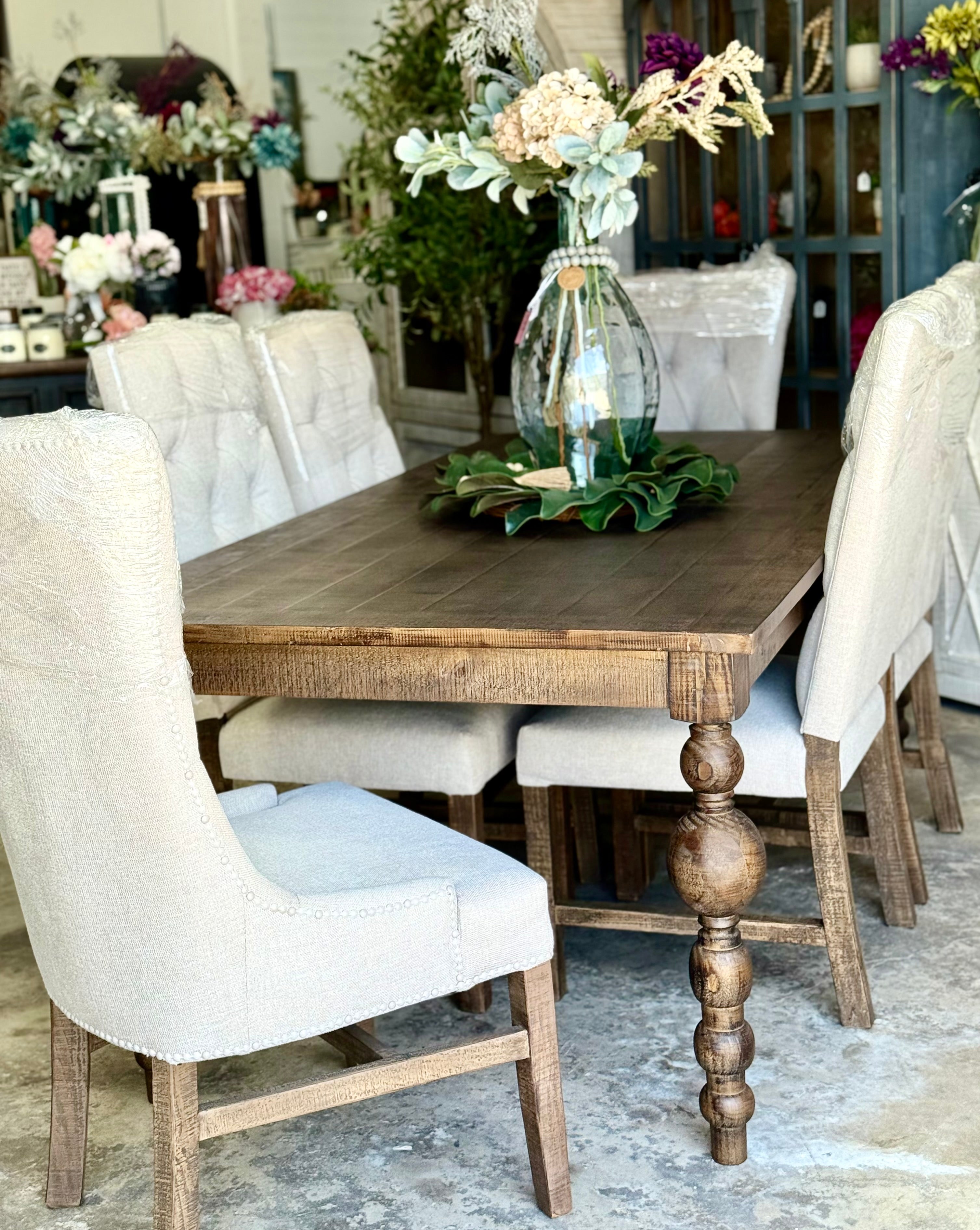 Sophie 7 Foot Honeywood™ Dining Table Set With Chairs