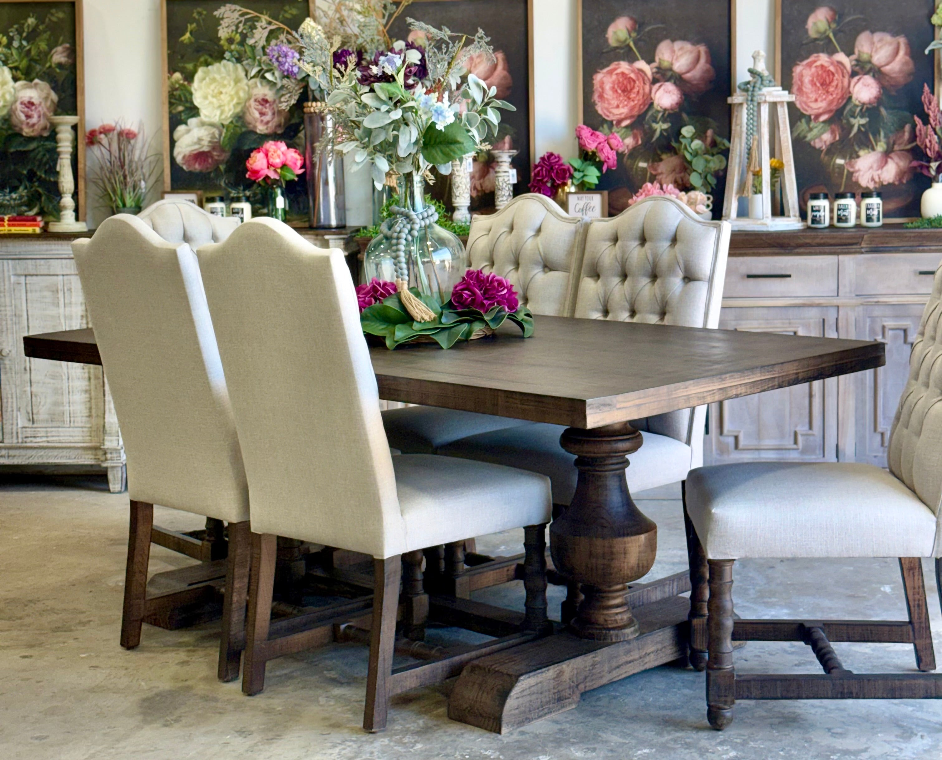 Hannah 7 Foot Dining Table Set With Chairs-Honeywood™