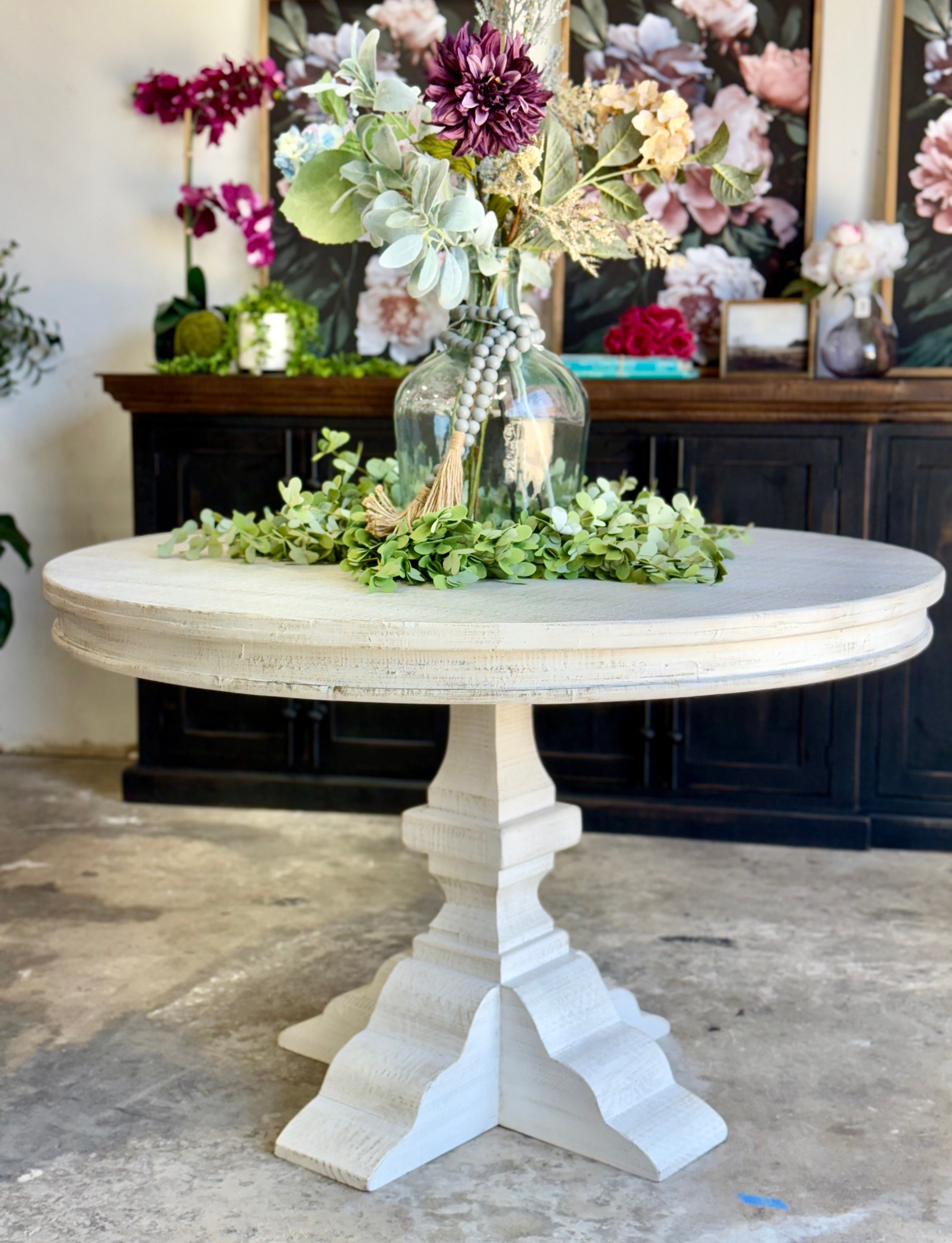 Callie 48" Round Table-White Wheat