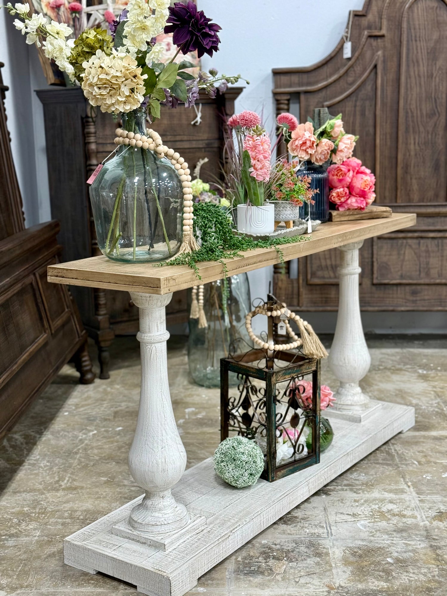 Amber Entryway/Sofa table-White Wheat/Sandstone