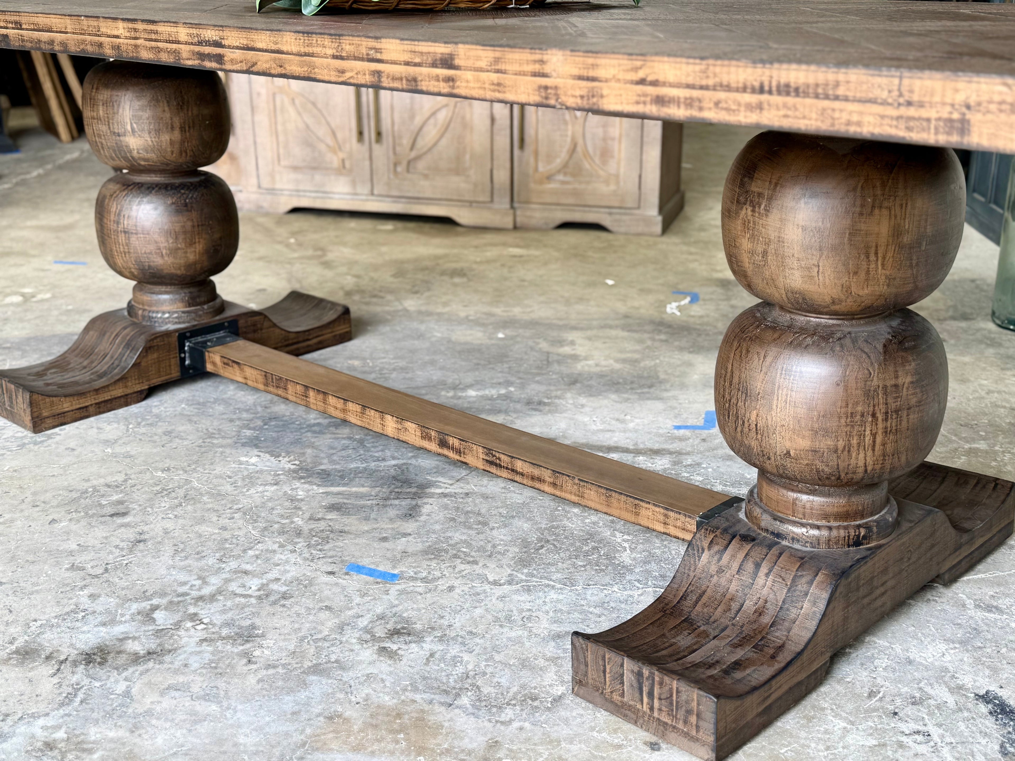 Myla 8 Foot Rounded Pedestal Table Set With 8 Upholstered chairs-Honeywood™