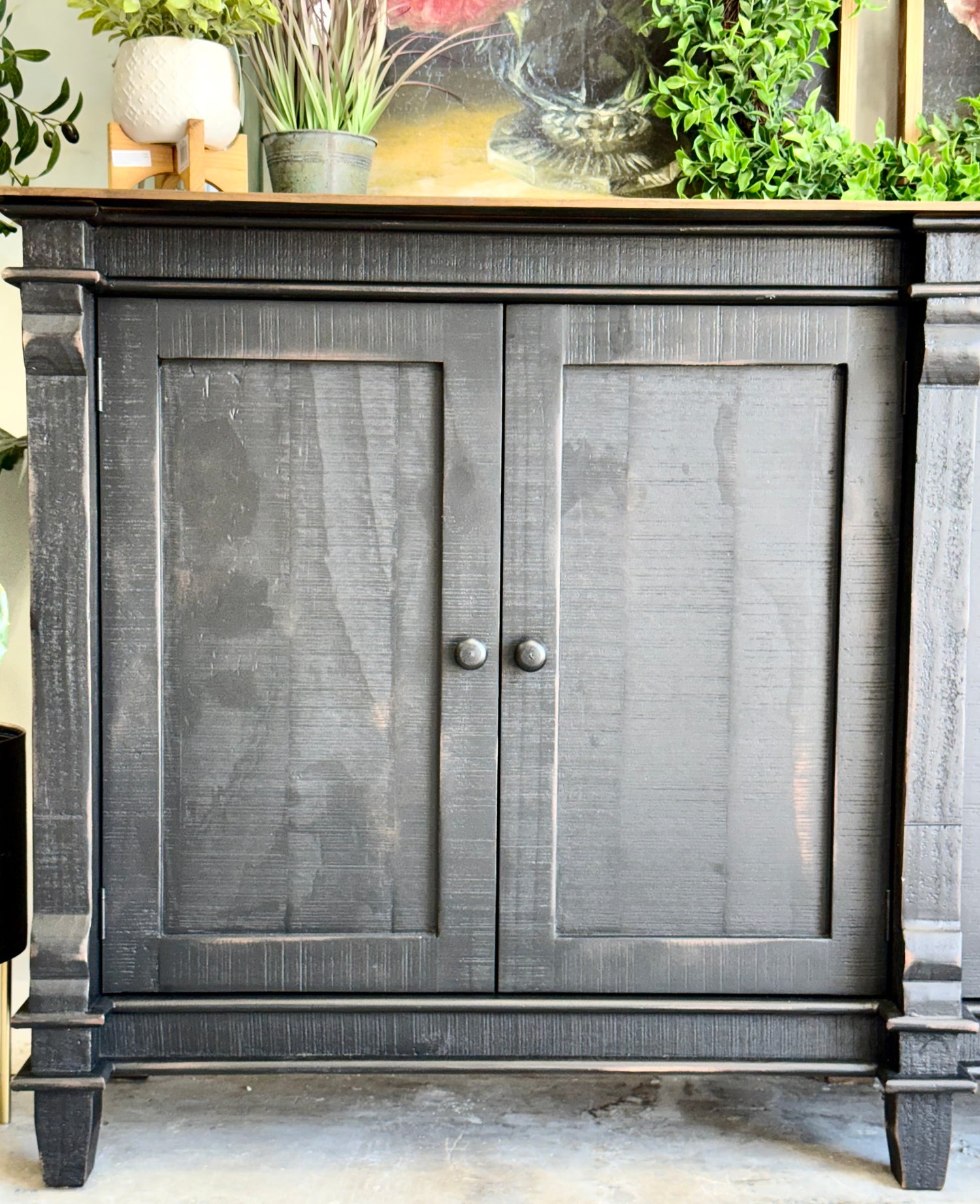 Allison 4 Door Console-Handrubbed Black/Sparrow