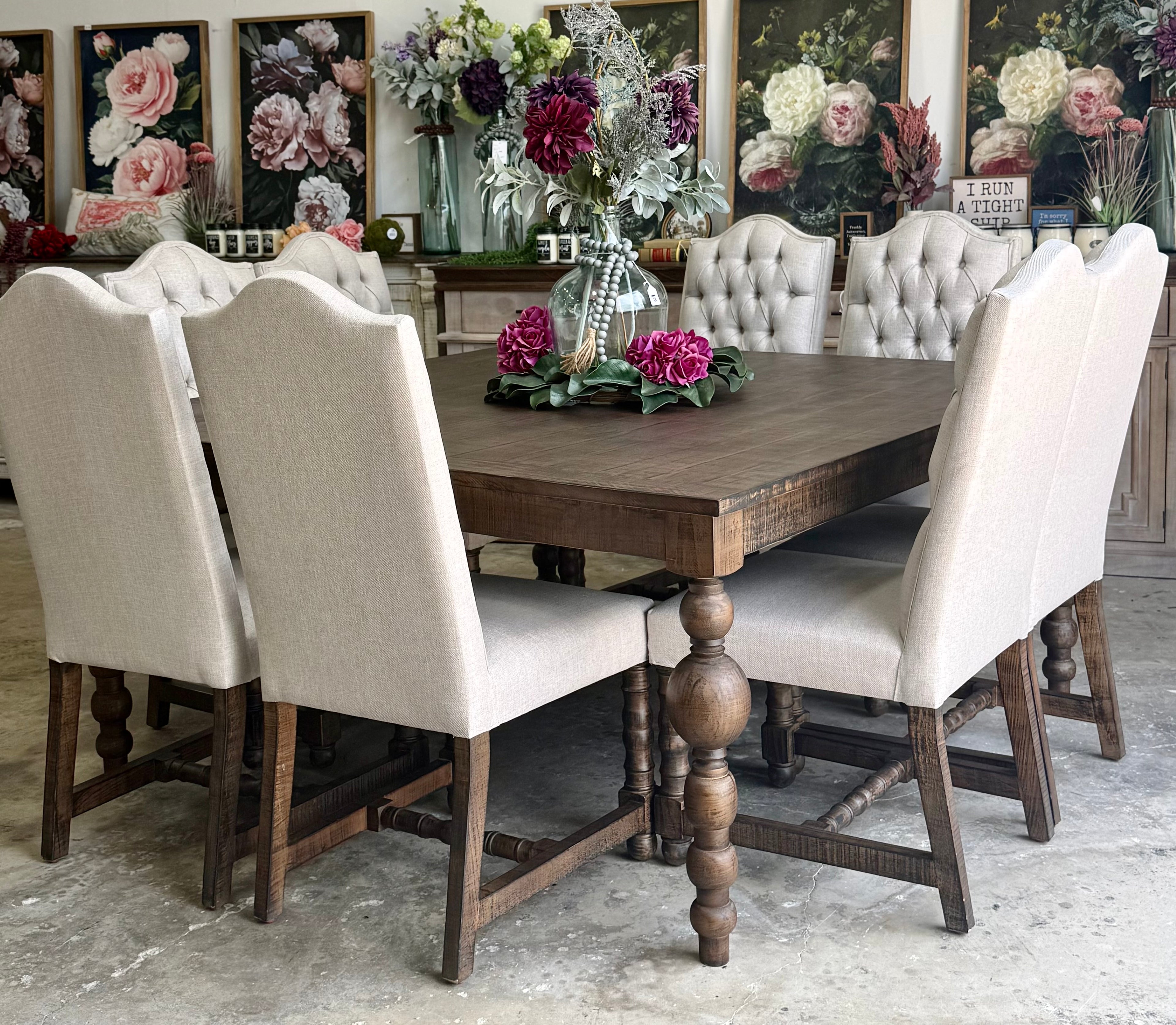 Sophie 66" Squared Dining Table Set With 8 Chairs-Honeywood™