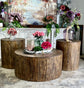 Round Drum Side Table-Pecan