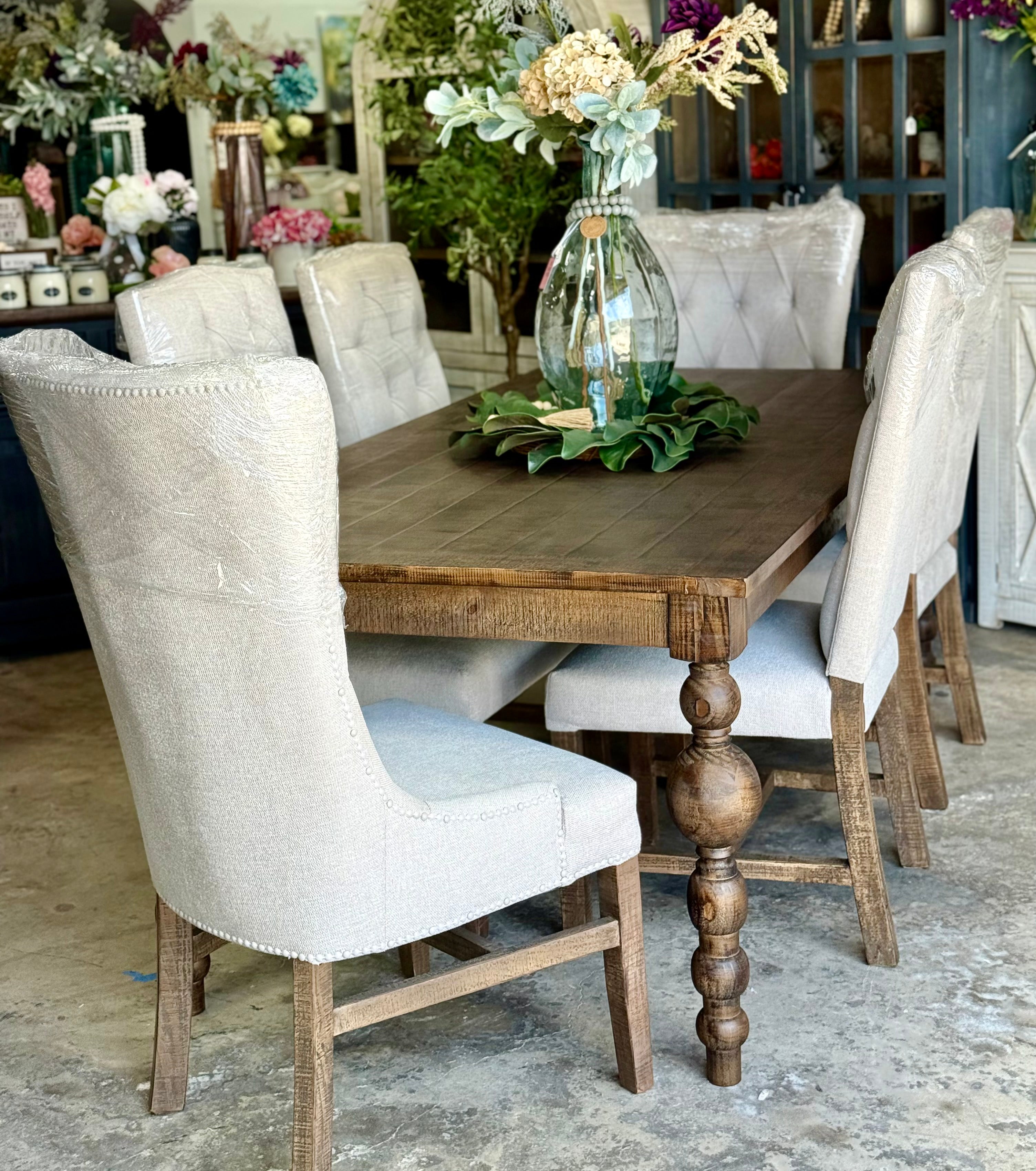 Sophie 7 Foot Honeywood™ Dining Table Set With Chairs
