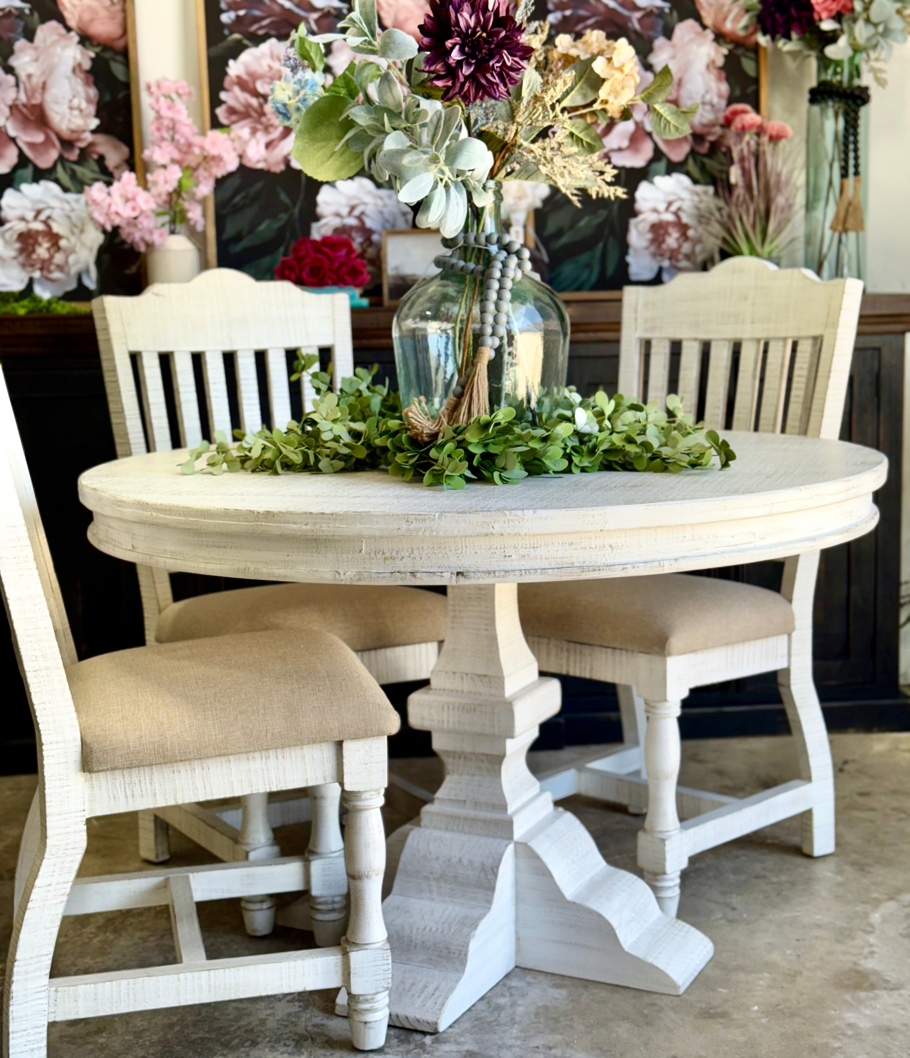 Callie 48" Round Table-White Wheat