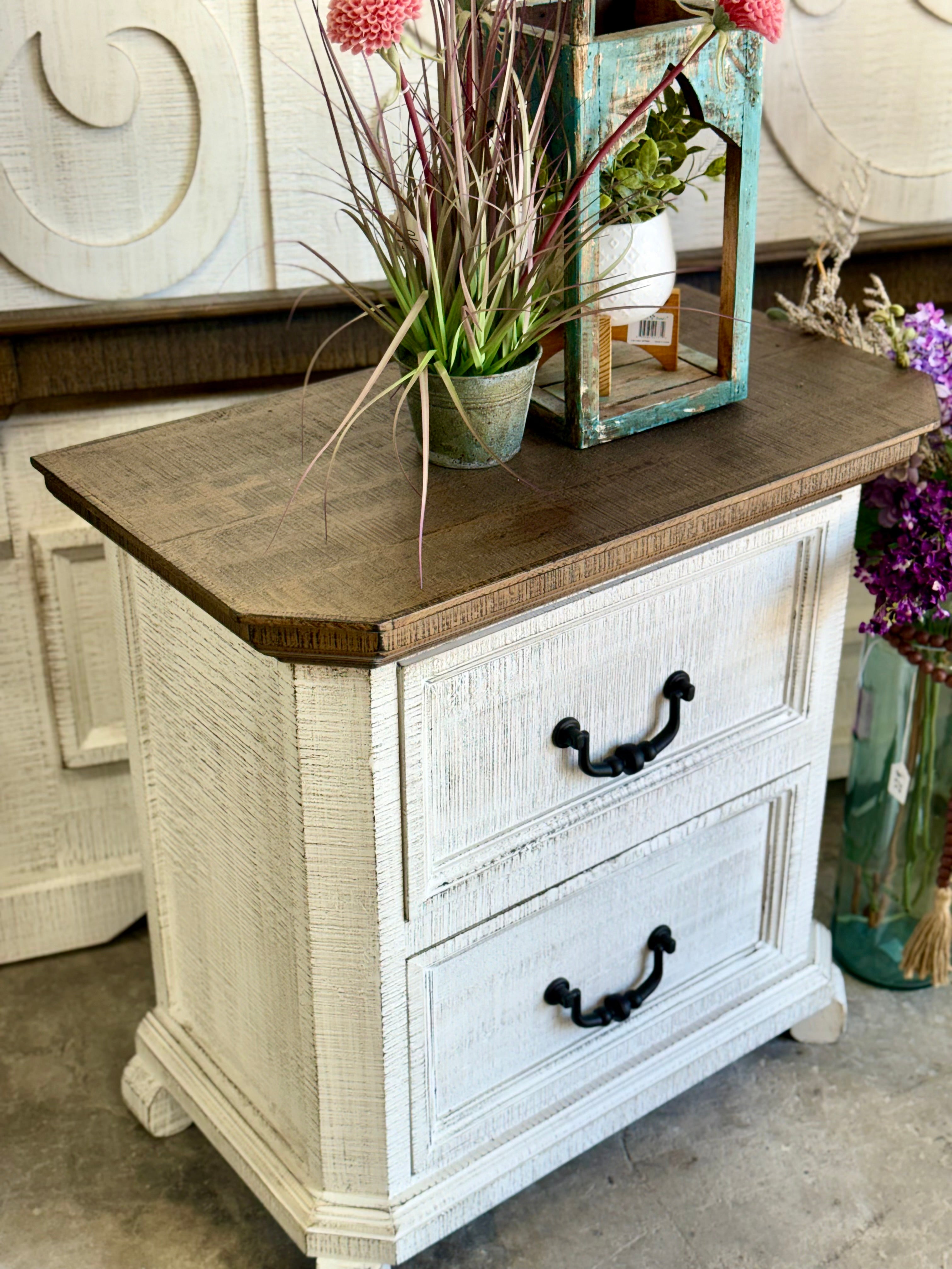 Harper Nightstand- White Wheat/Honeywood™