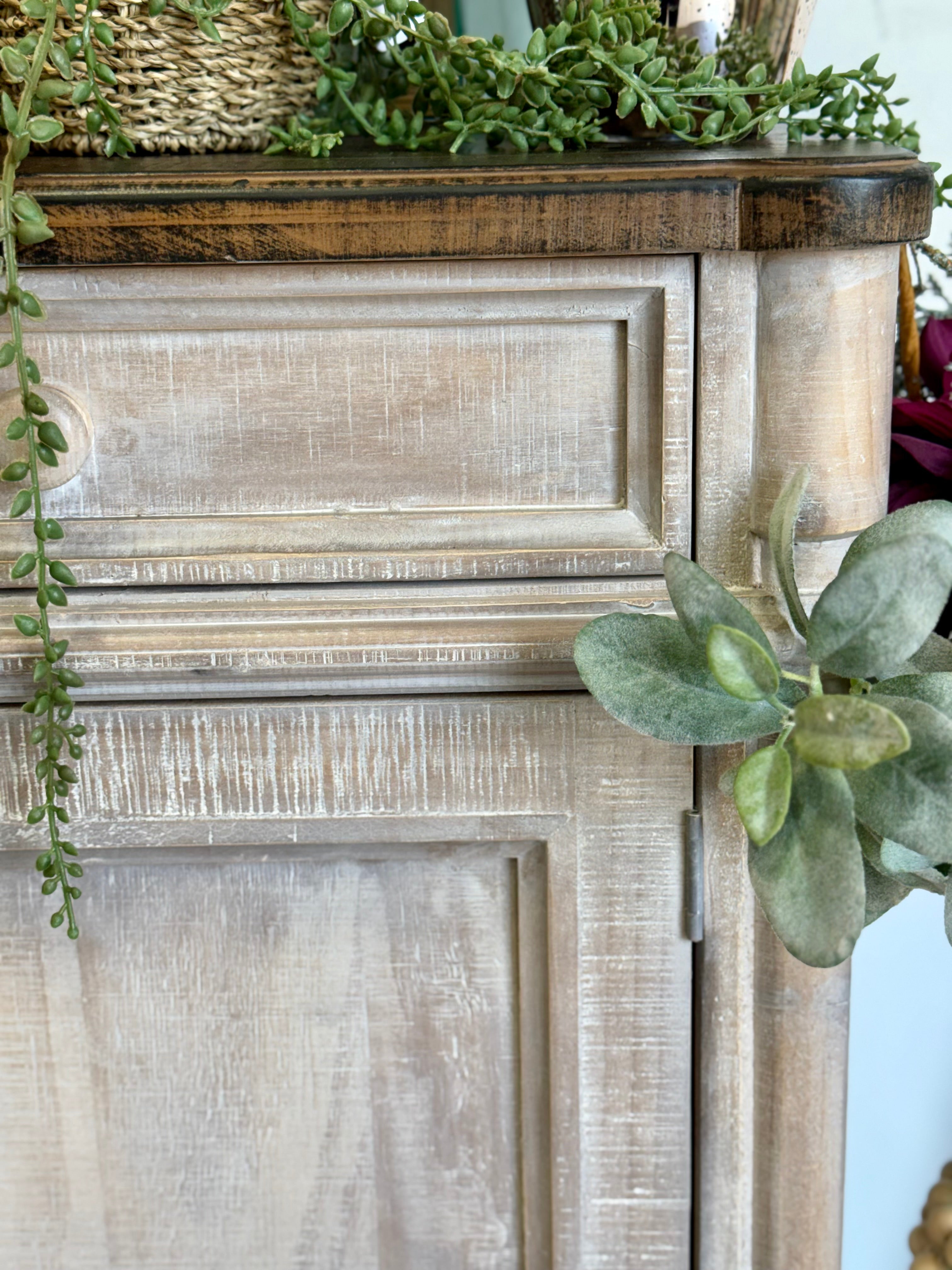Celine 4 Door Console-Soft Drift/Honeywood