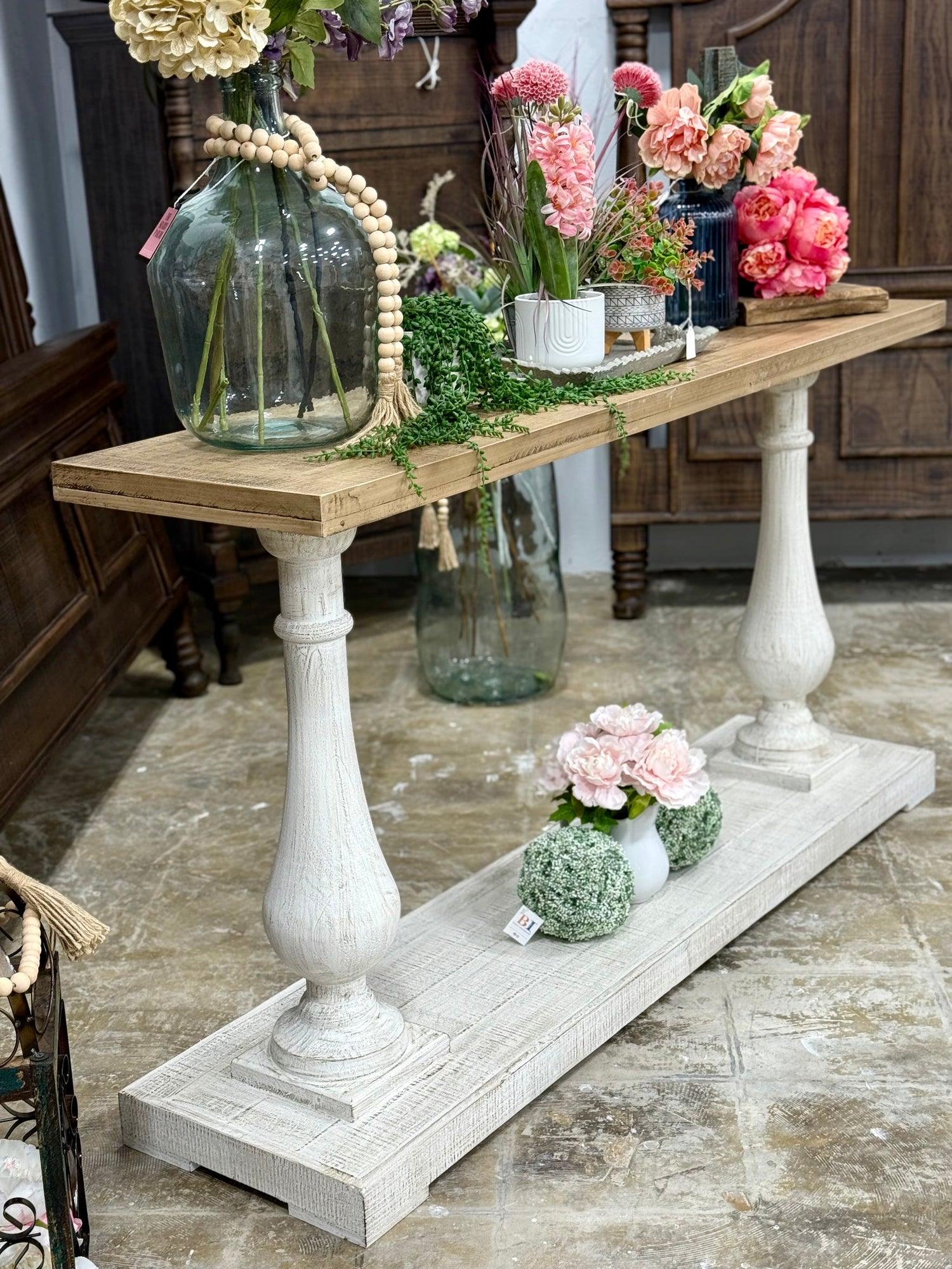 Amber Entryway/Sofa table-White Wheat/Sandstone