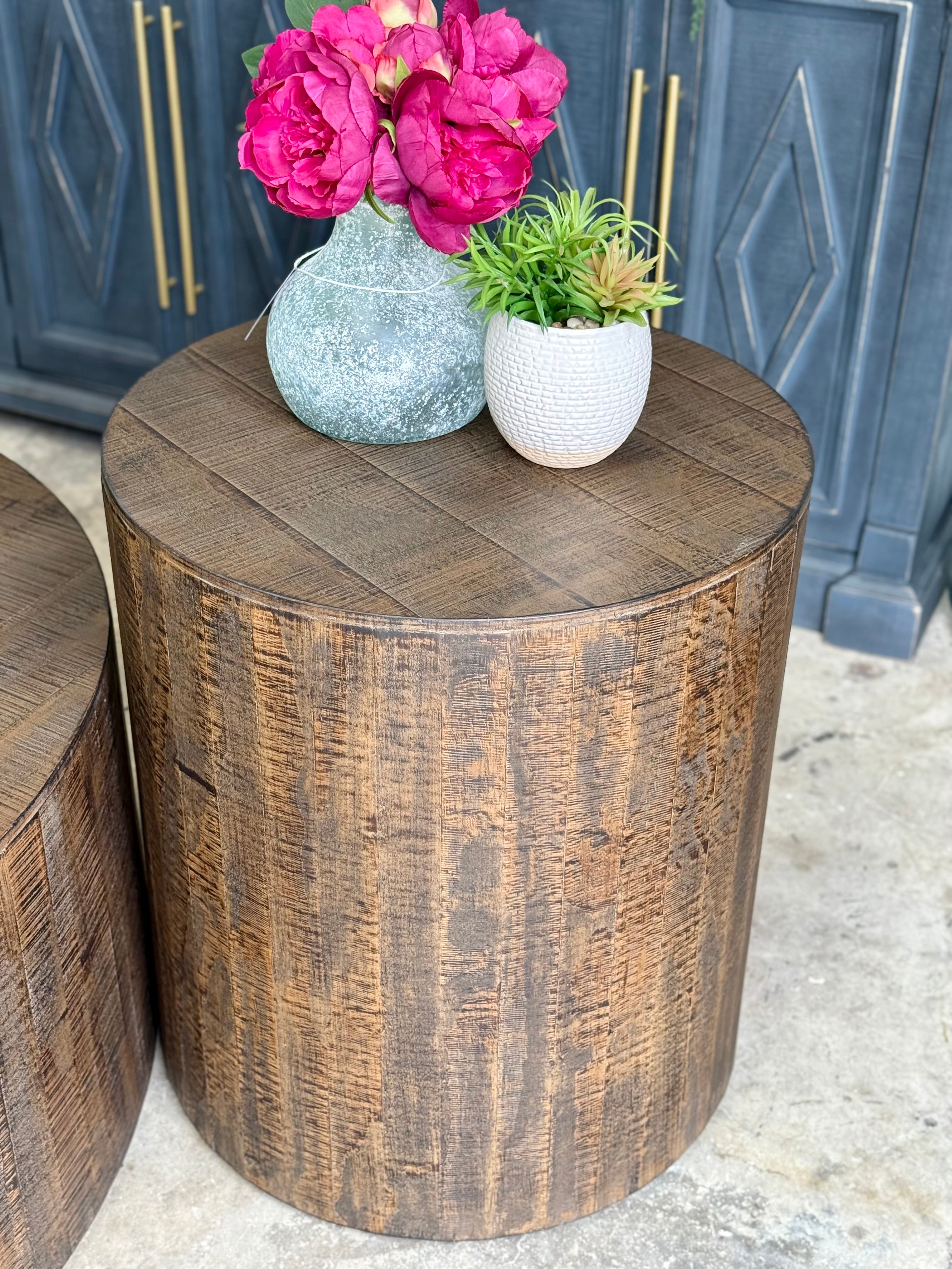 Round Drum Side Table-Honeywood™