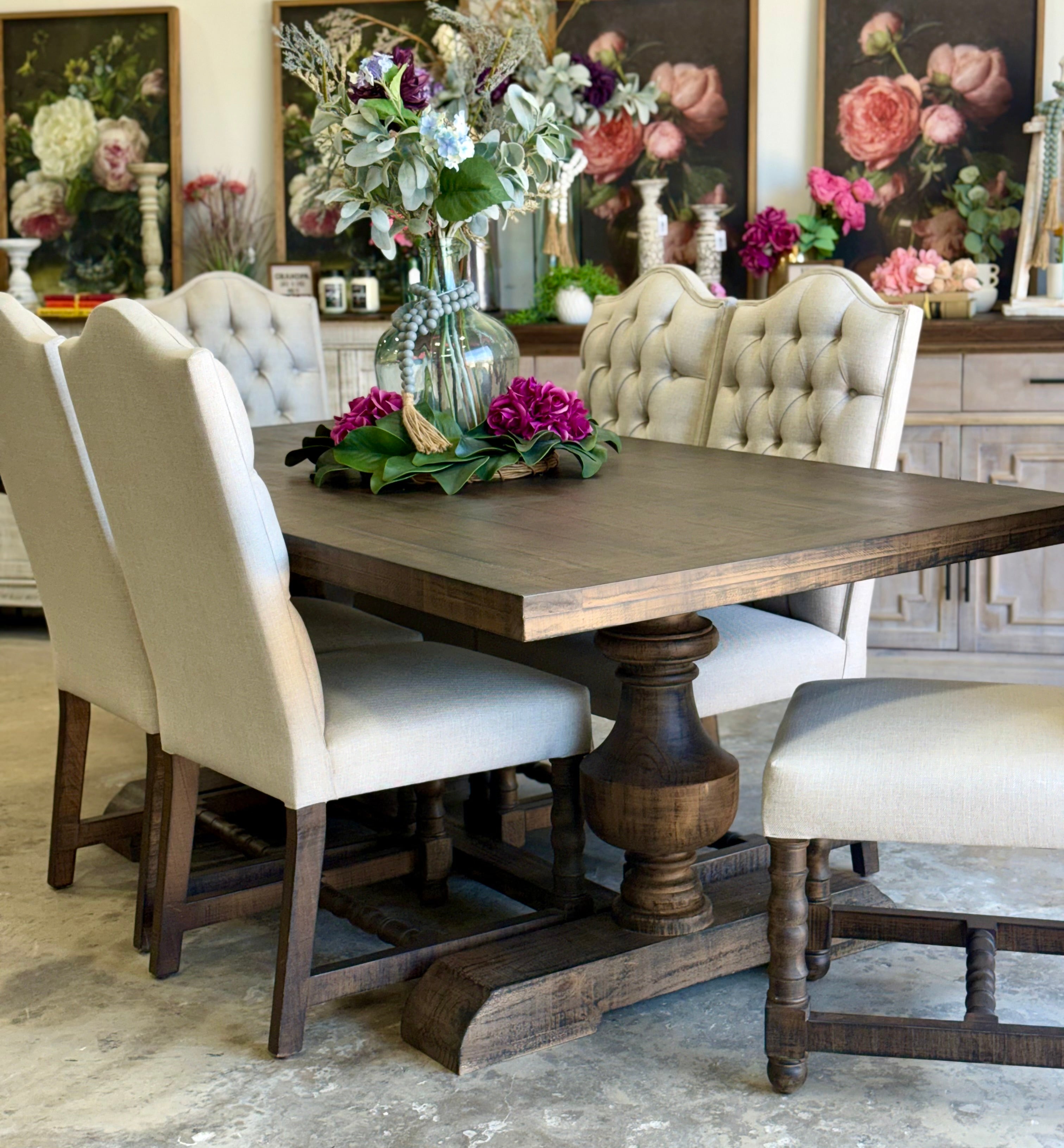 Hannah 7 Foot Dining Table Set With Chairs-Honeywood™