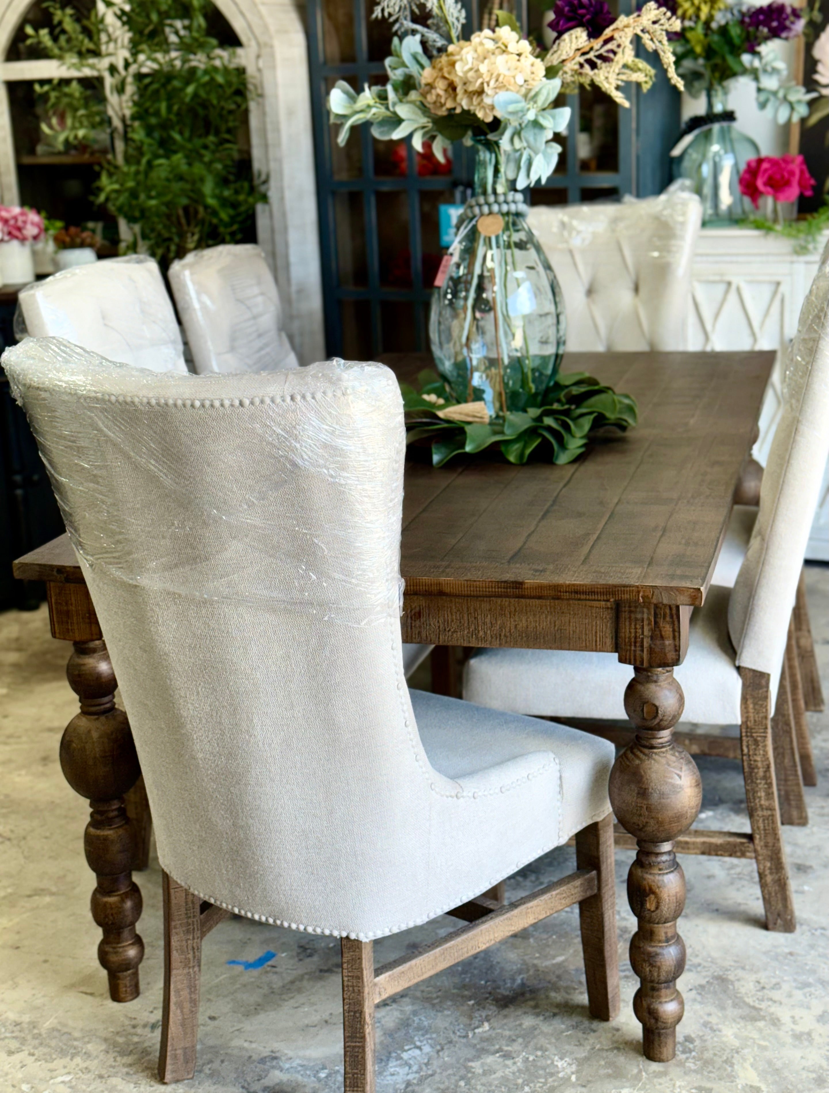 Sophie 7 Foot Honeywood™ Dining Table Set With Chairs