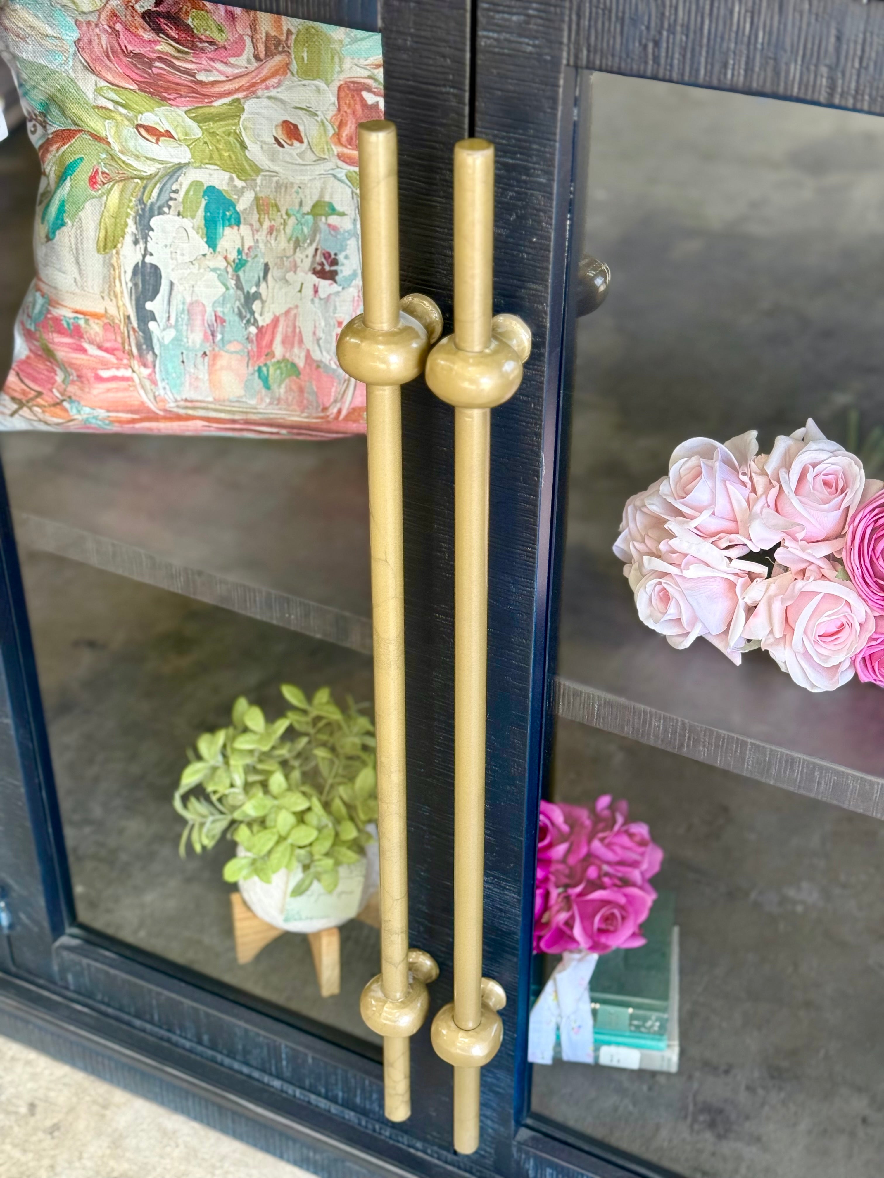 Emerson 4 Door Console-Deep Blue/Gold