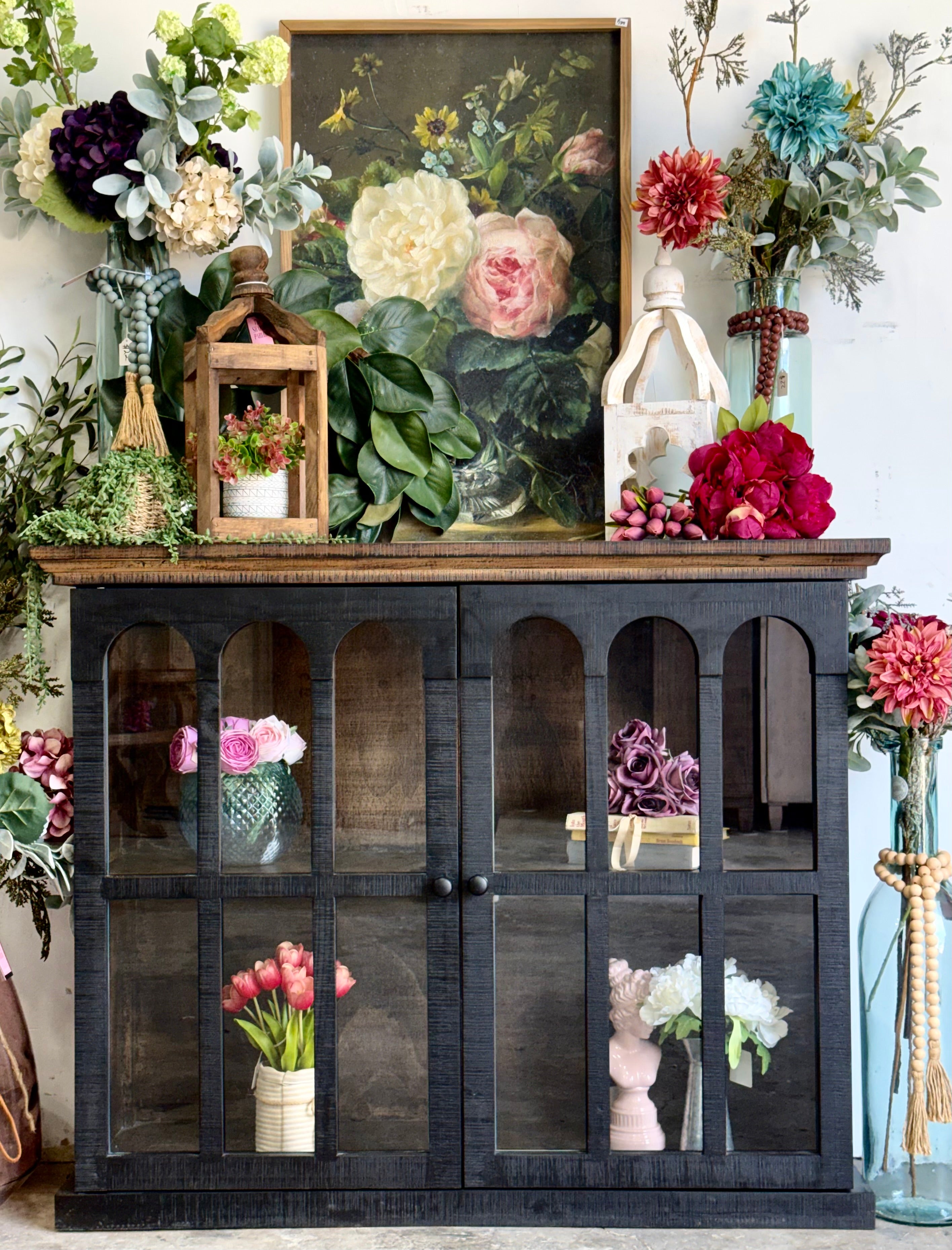 Gia 2 Door Console-Black/Honeywood