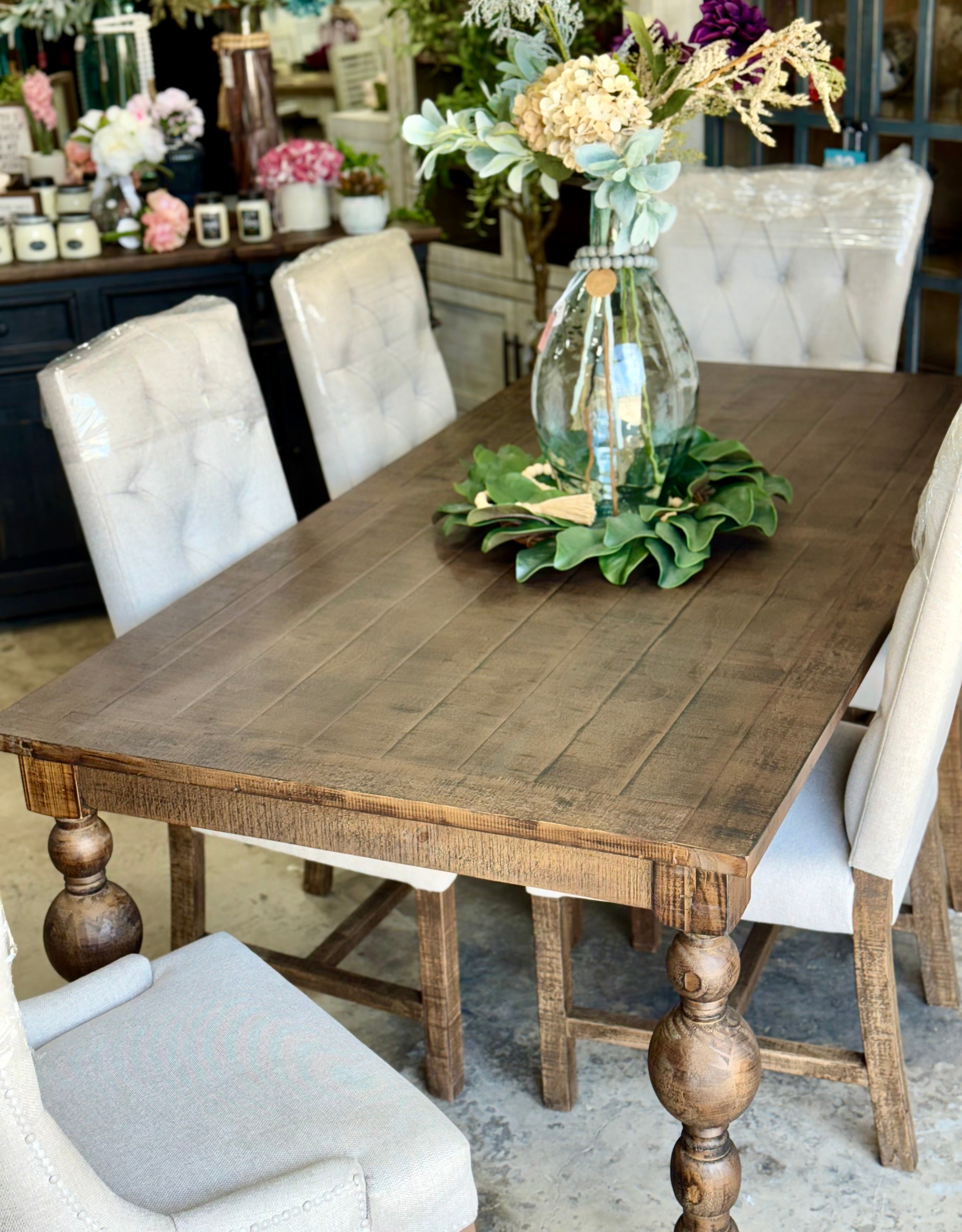 Sophie 7 Foot Honeywood™ Dining Table Set With Chairs