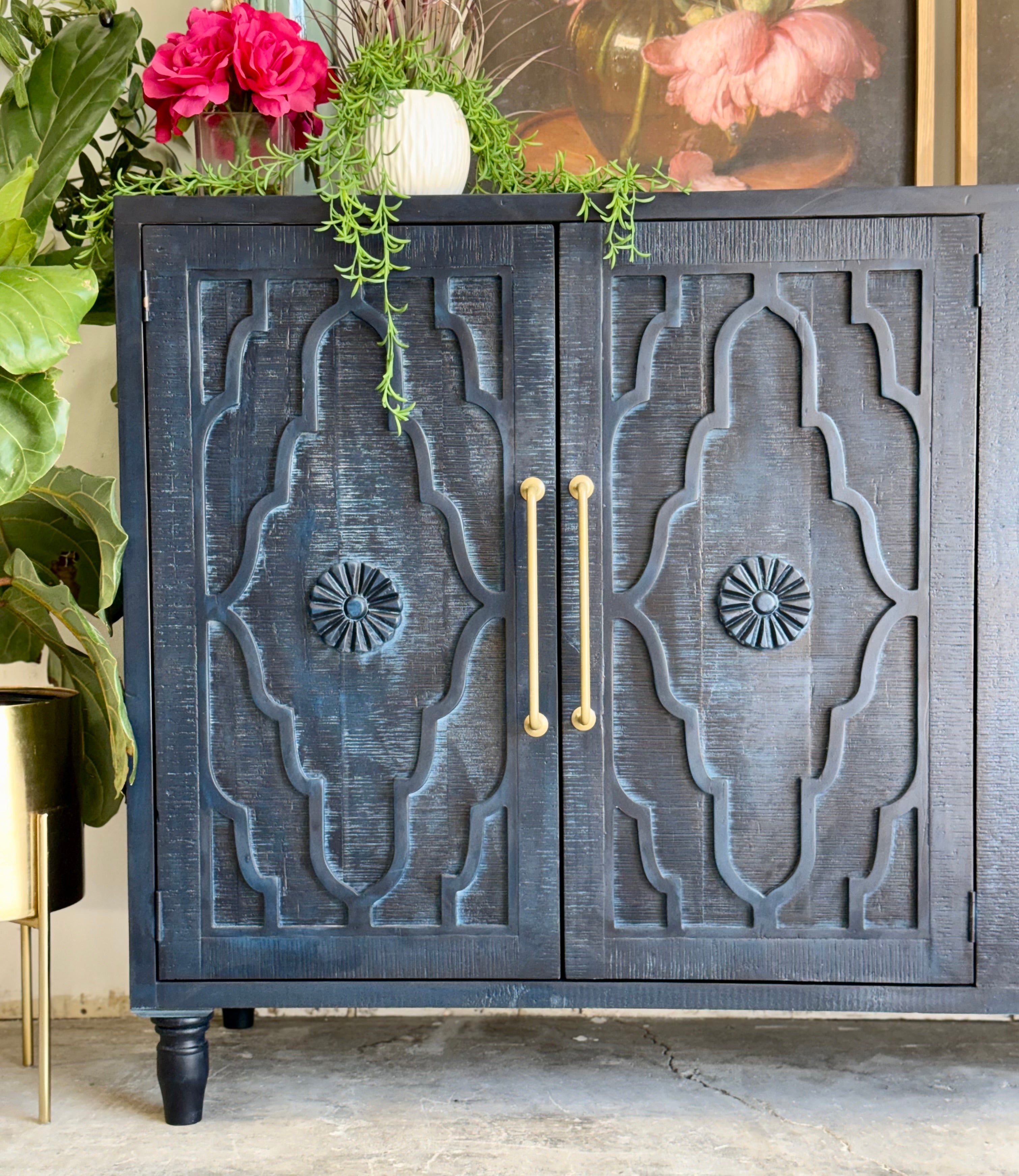 Celeste 4 Door console- Deep Blue/Gold
