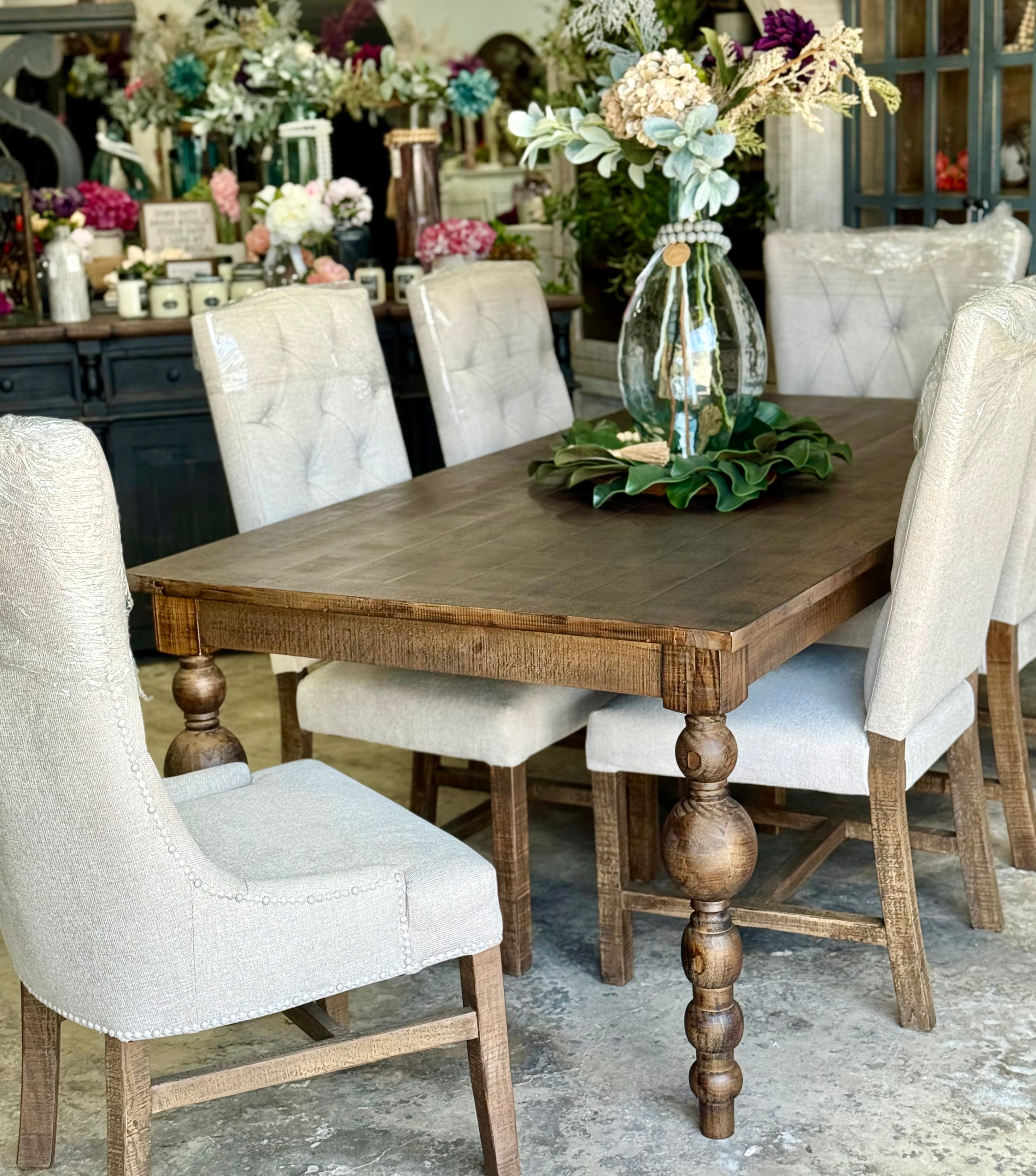 Sophie 7 Foot Honeywood™ Dining Table Set With Chairs