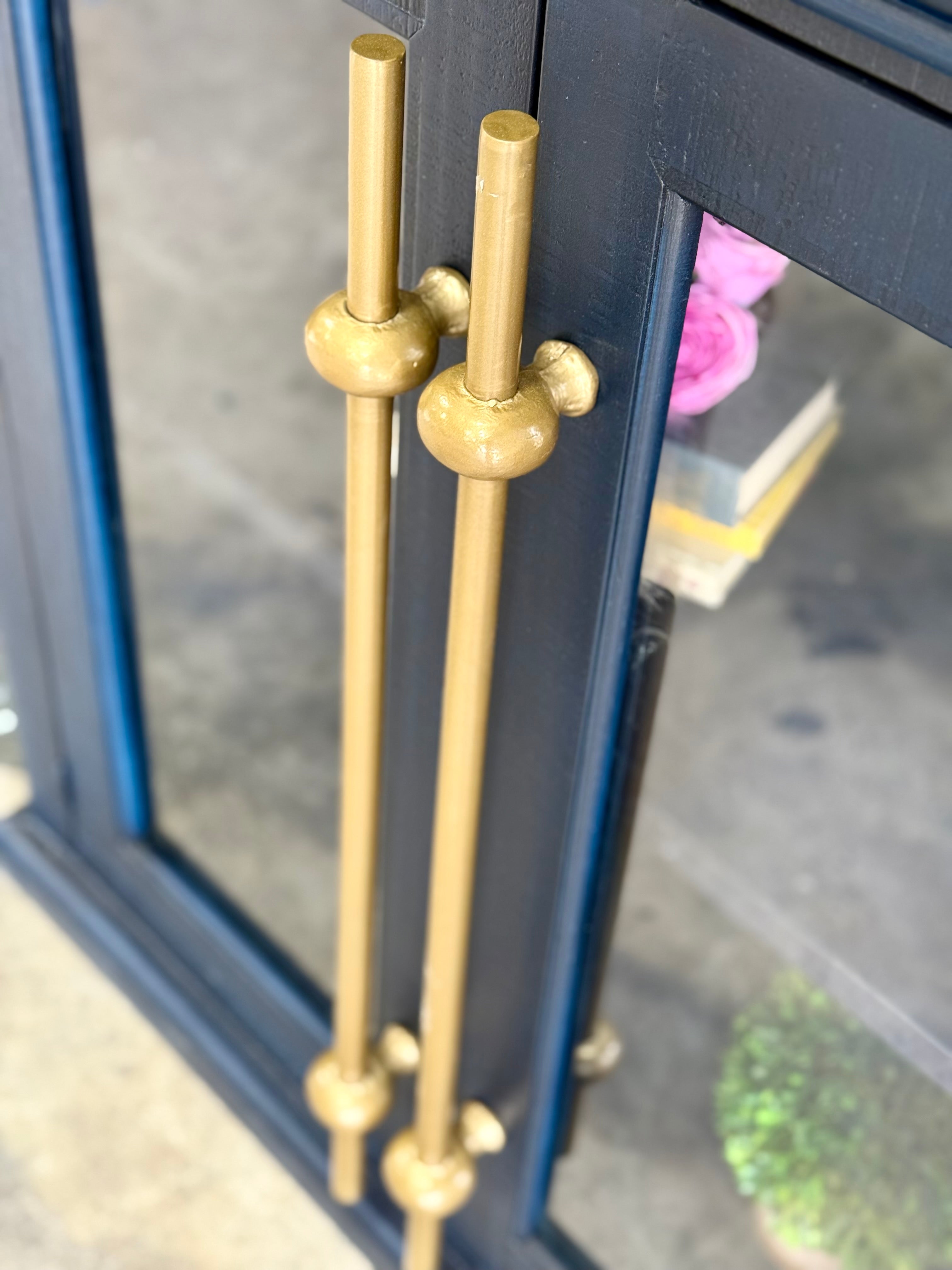 Emerson 4 Door Console-Deep Blue/Gold