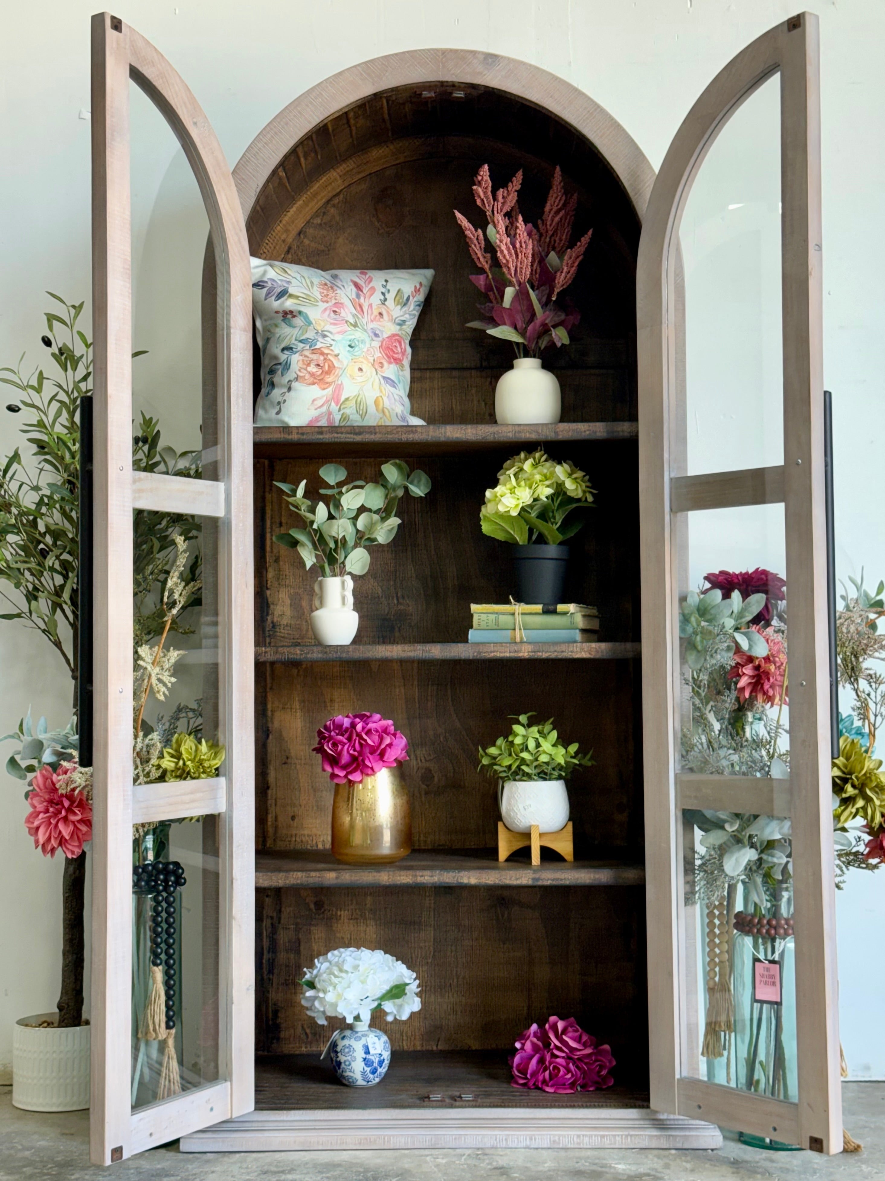Libby Domed Vitrine- Soft Drift/Honeywood