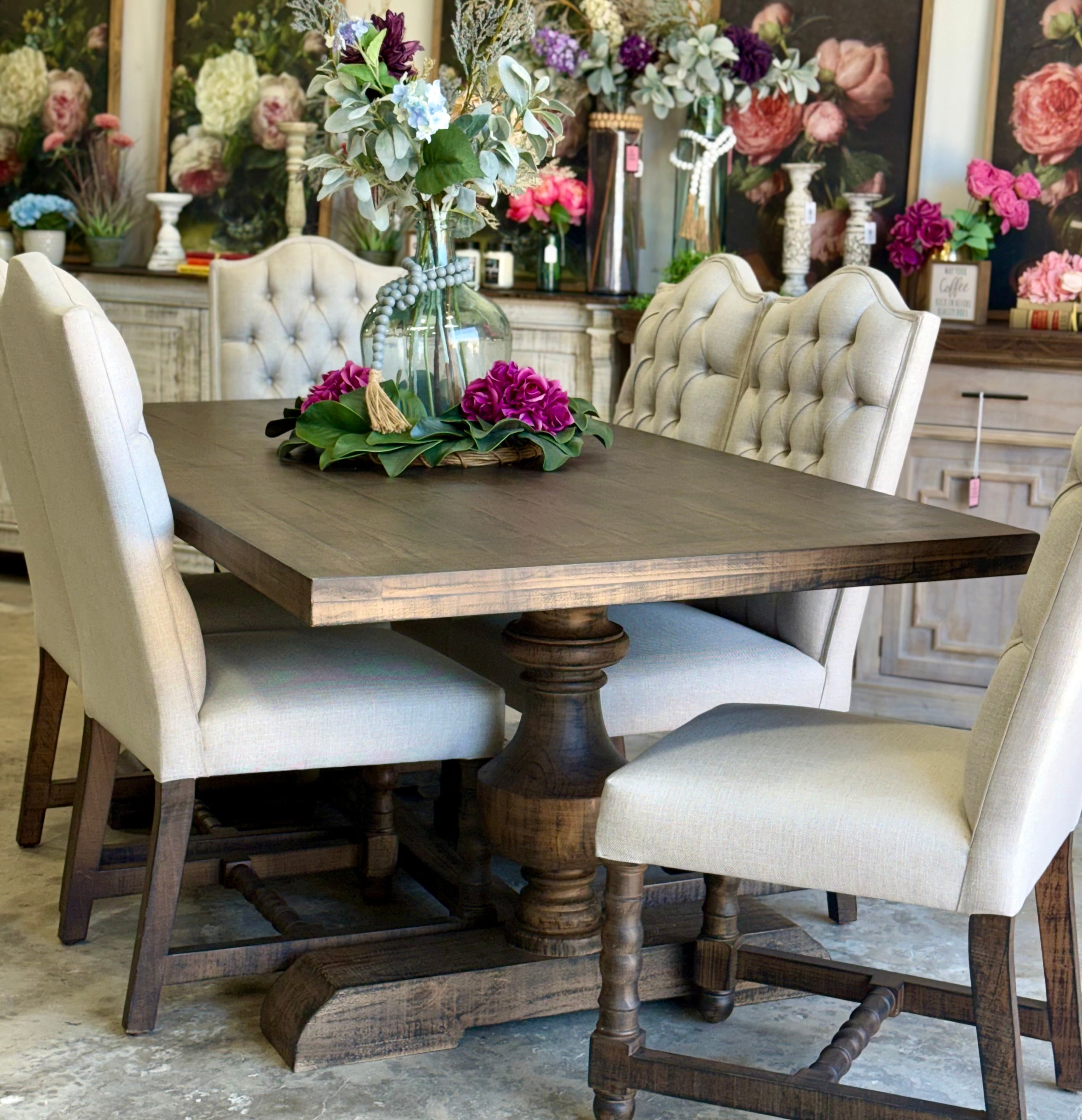Hannah 7 Foot Dining Table Set With Chairs-Honeywood™