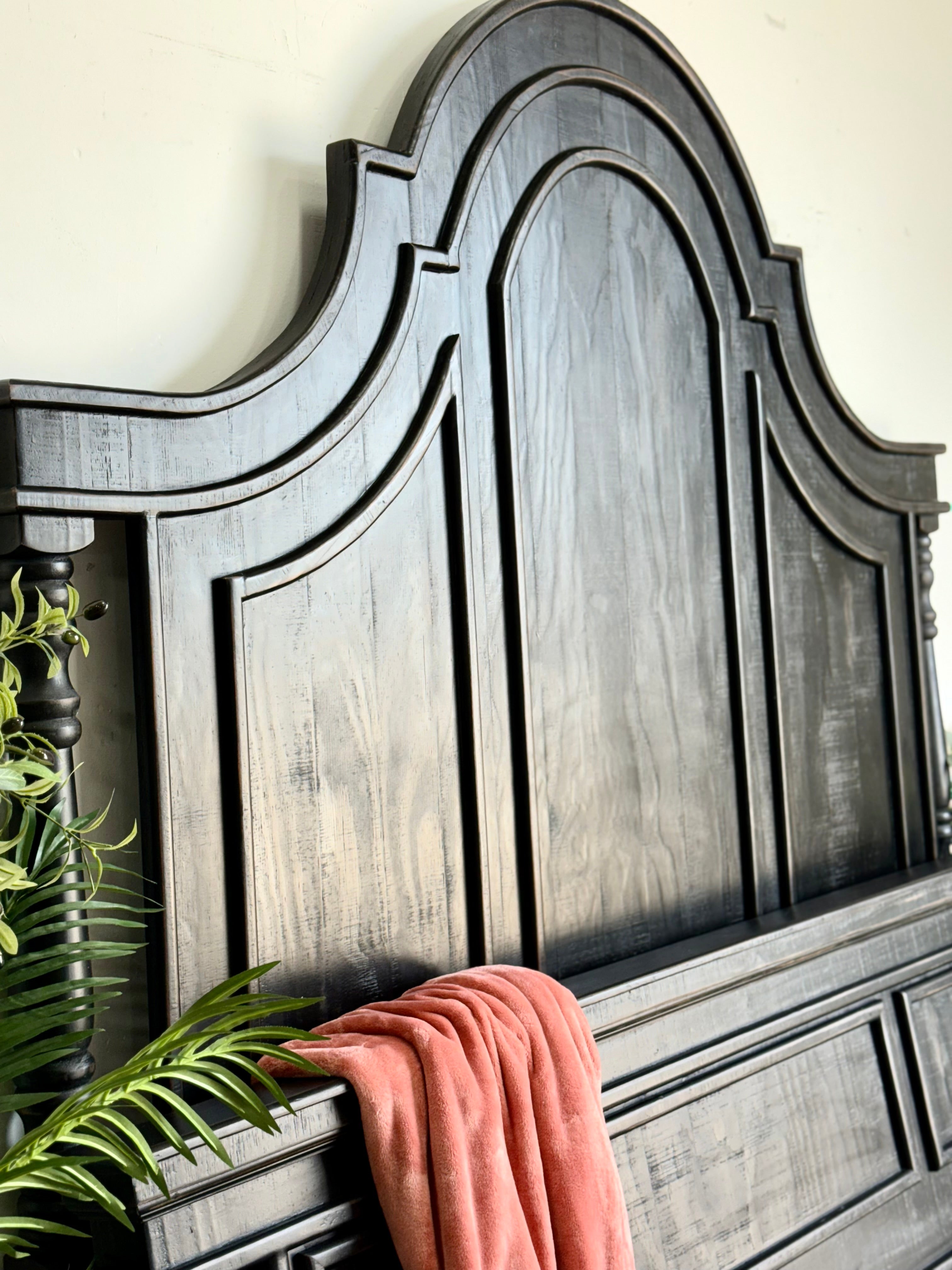 Madison King Bed-Handrubbed Black