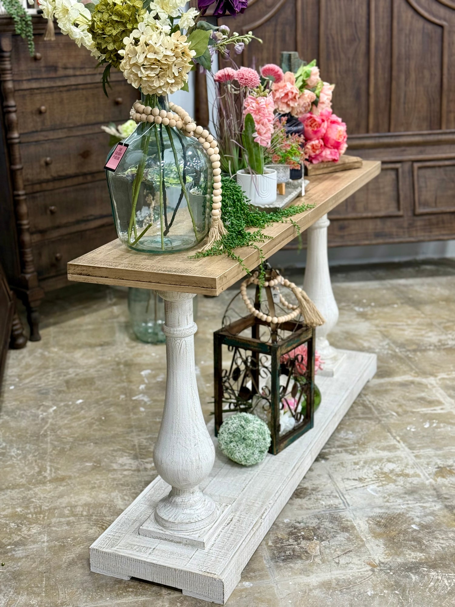 Amber Entryway/Sofa table-White Wheat/Sandstone