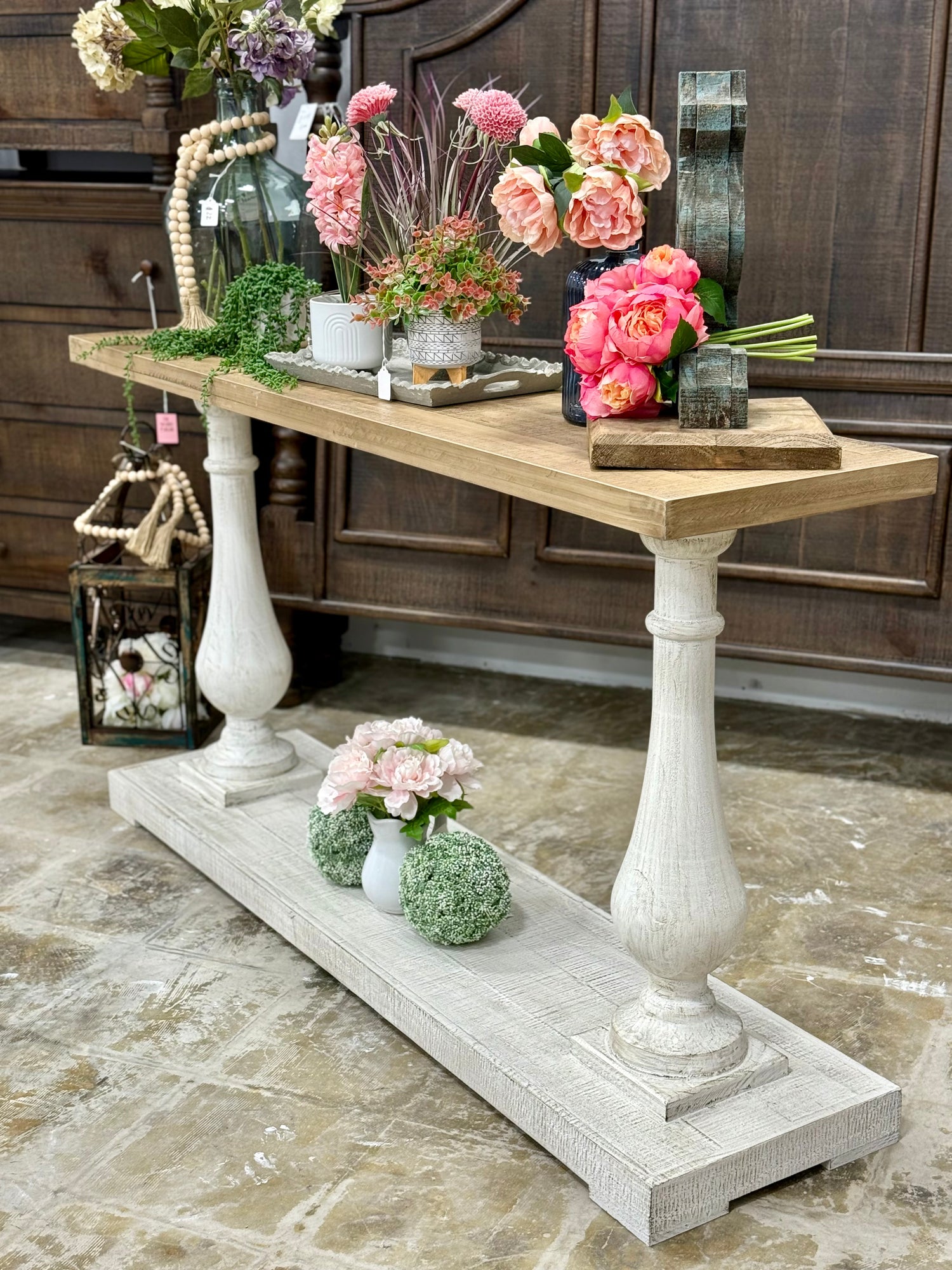 Amber Entryway/Sofa table-White Wheat/Sandstone